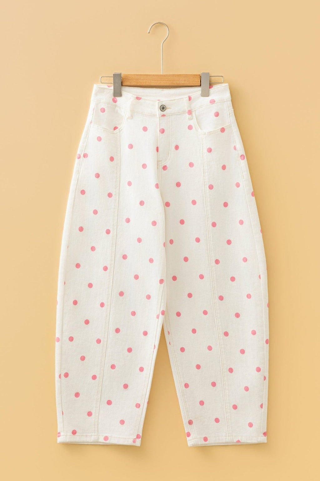 Polka Dot Tailored Seam Ankle Length Jeans - Rooted & Reckless Co.