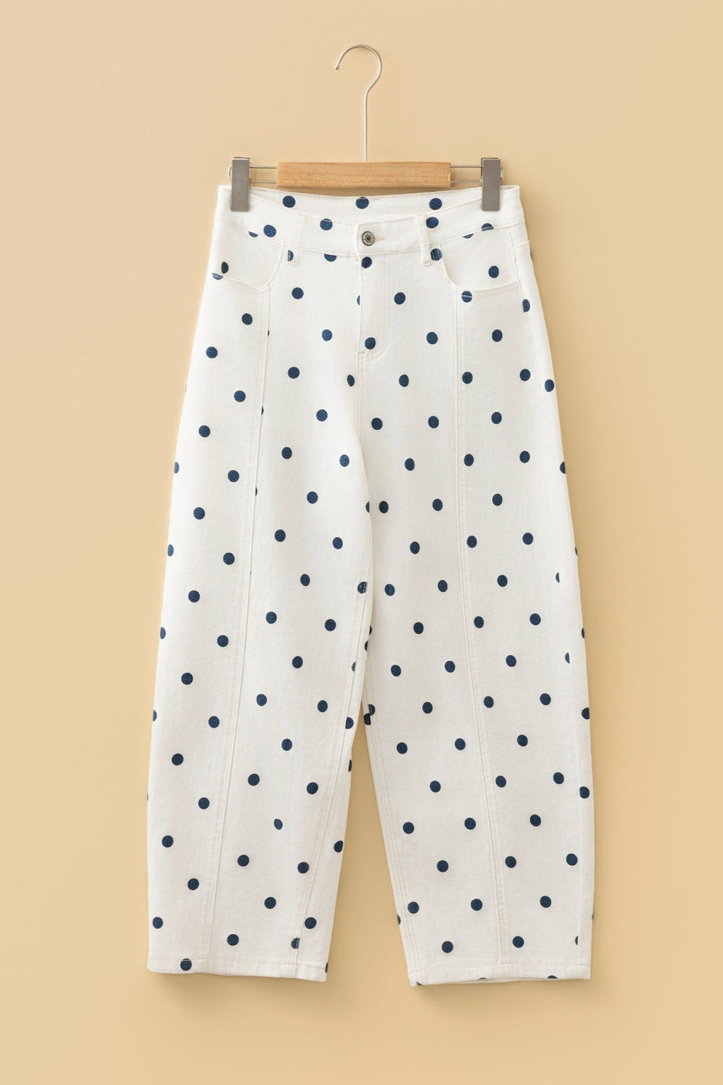 Polka Dot Tailored Seam Ankle Length Jeans - Rooted & Reckless Co.