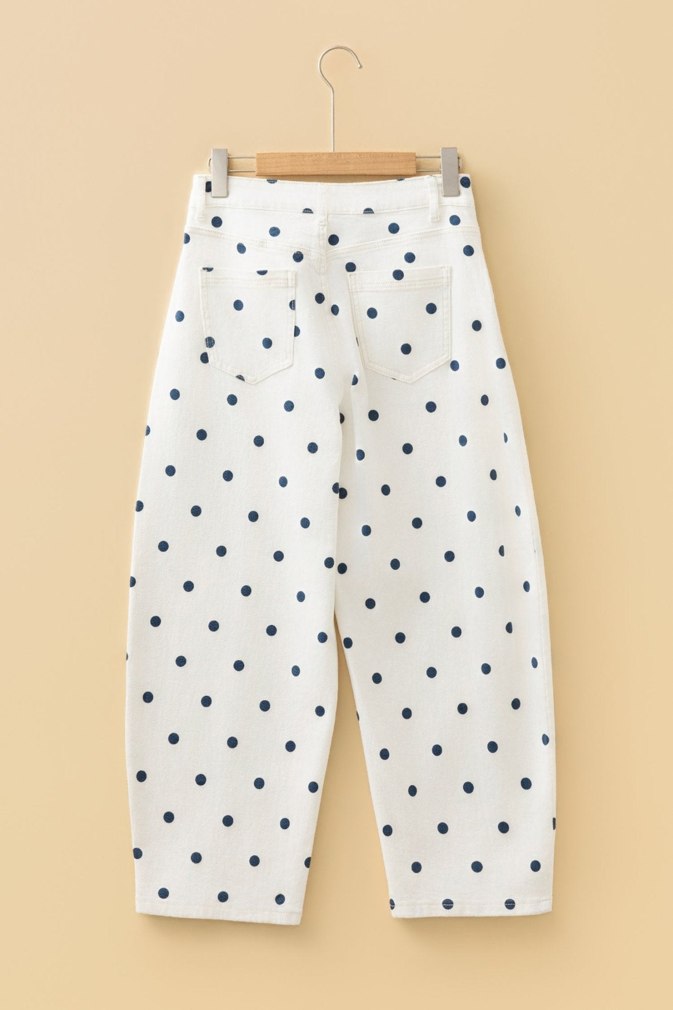 Polka Dot Tailored Seam Ankle Length Jeans - Rooted & Reckless Co.