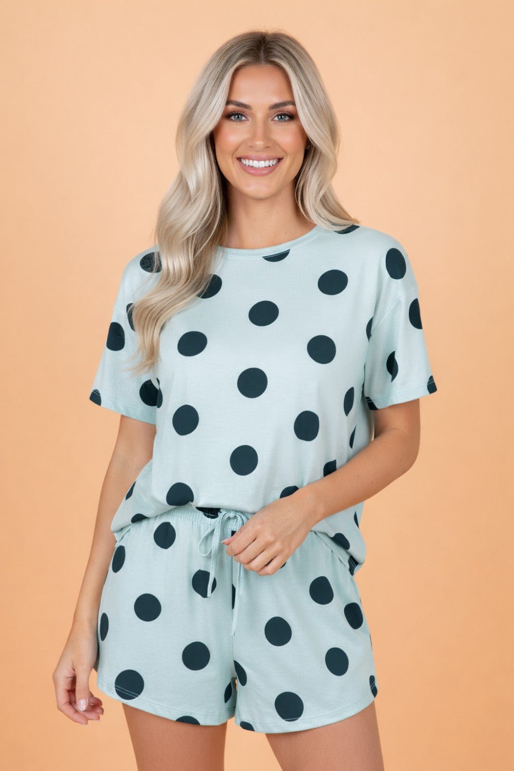 Polka Dot Tee & Drawstring Short Set - Rooted & Reckless Co.