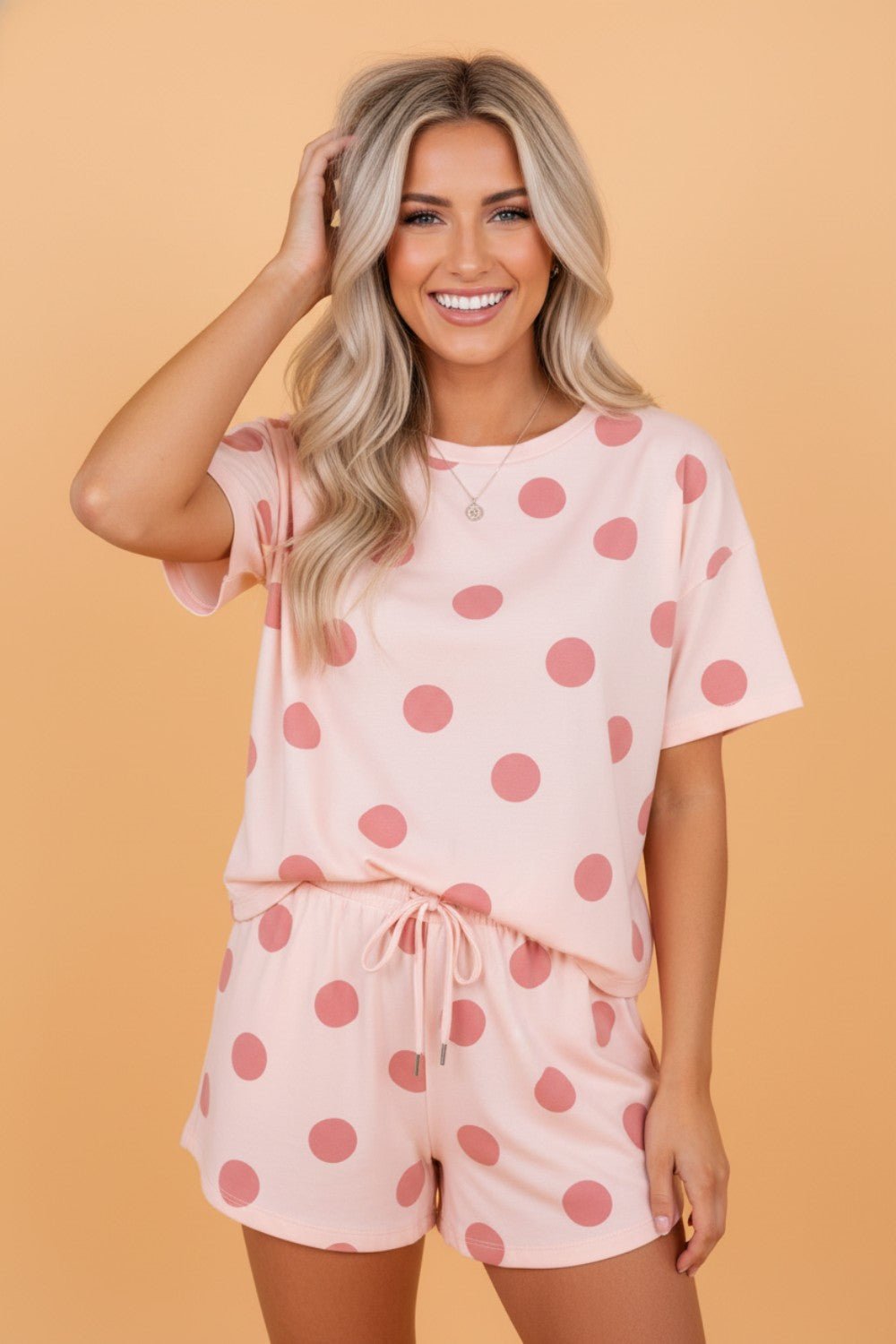 Polka Dot Tee & Drawstring Short Set - Rooted & Reckless Co.