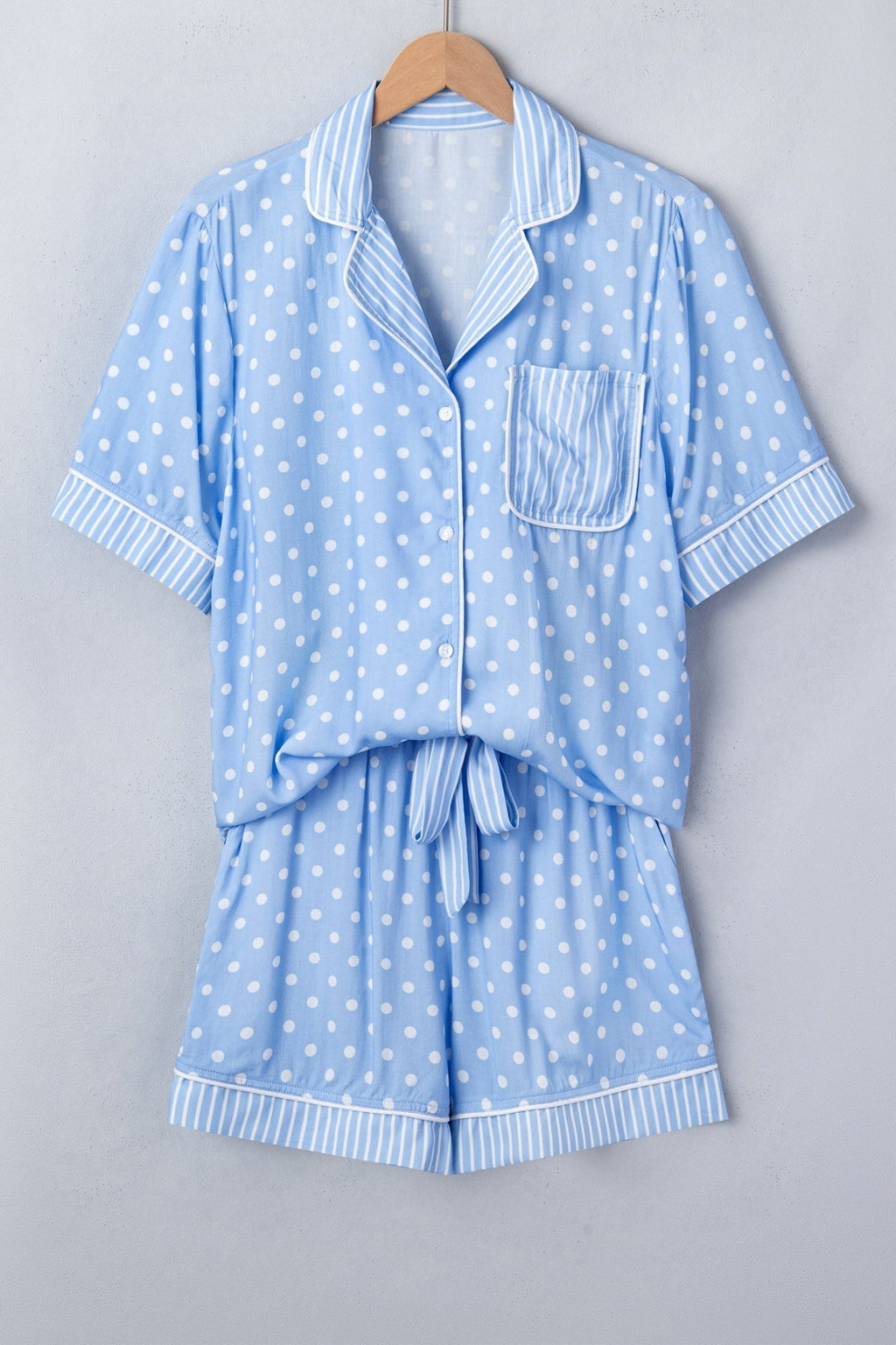 Polka Dot Top & Shorts Pajama Set - Rooted & Reckless Co.