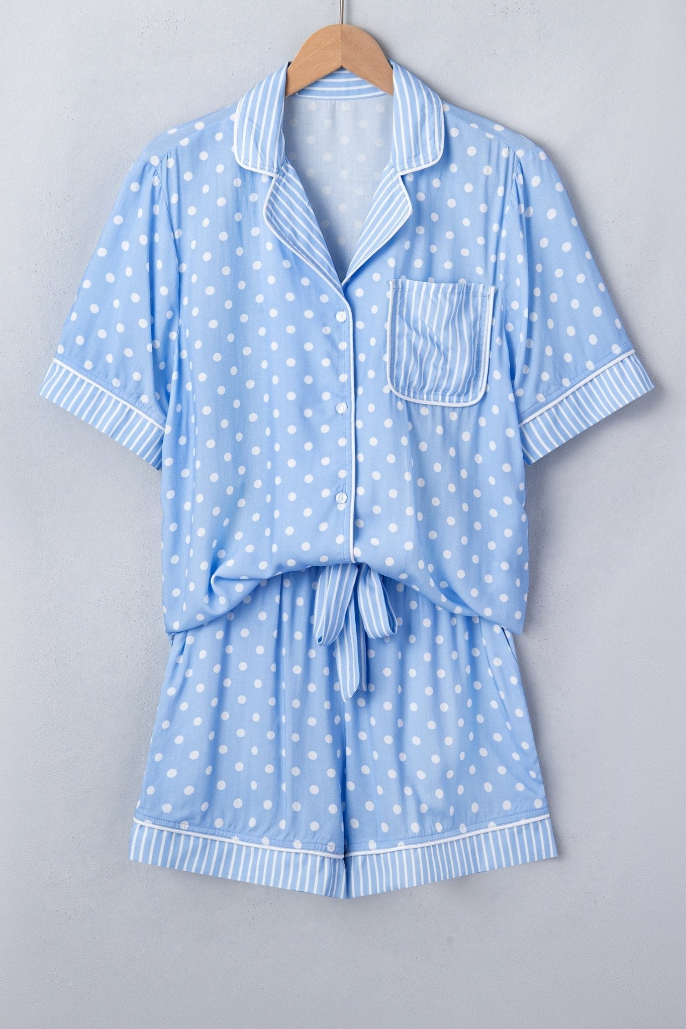 Polka Dot Top & Shorts Pajama Set - Rooted & Reckless Co.
