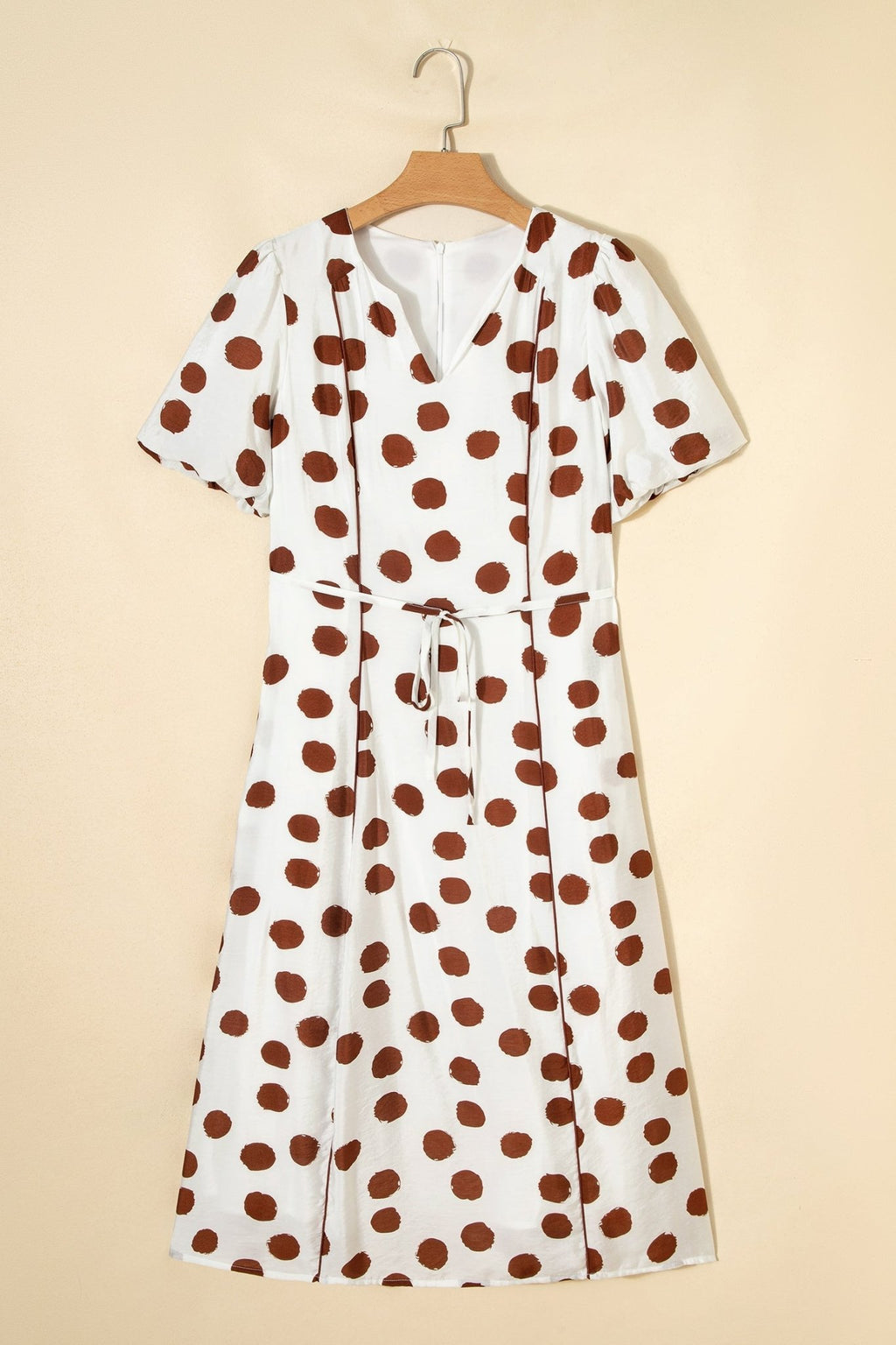 Polka Dot V-Neck Short Sleeve Midi Dress - Rooted & Reckless Co.