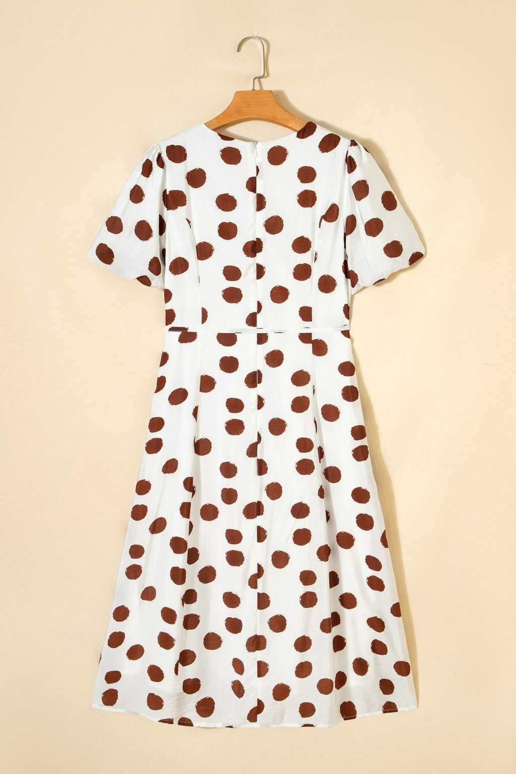 Polka Dot V-Neck Short Sleeve Midi Dress - Rooted & Reckless Co.