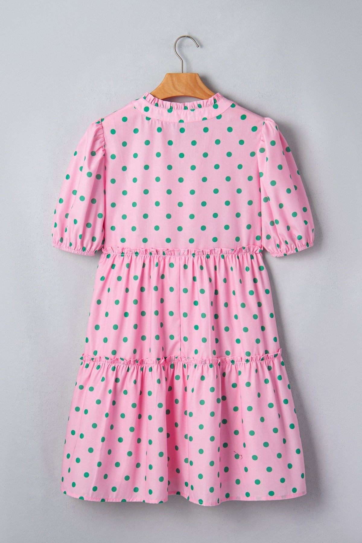 Polka Dot V-Neck Short Sleeve Tiered Mini Dress - Rooted & Reckless Co.
