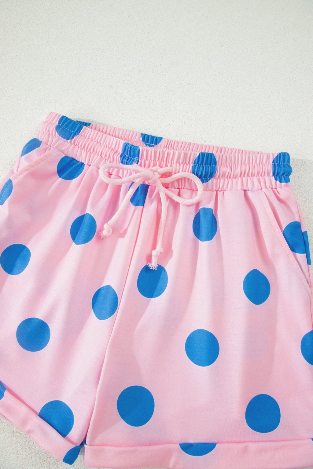 Polka Dot V-Neck Tee & Drawstring Shorts Set - Rooted & Reckless Co.