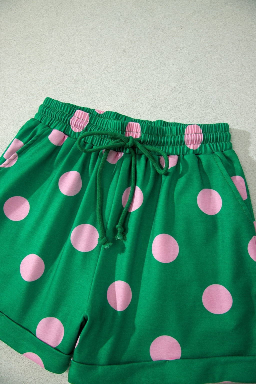 Polka Dot V-Neck Tee & Drawstring Shorts Set - Rooted & Reckless Co.