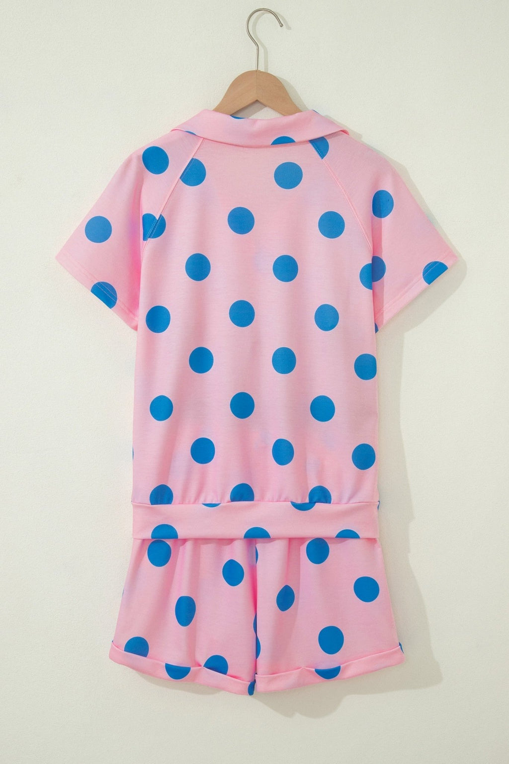 Polka Dot V-Neck Tee & Drawstring Shorts Set - Rooted & Reckless Co.