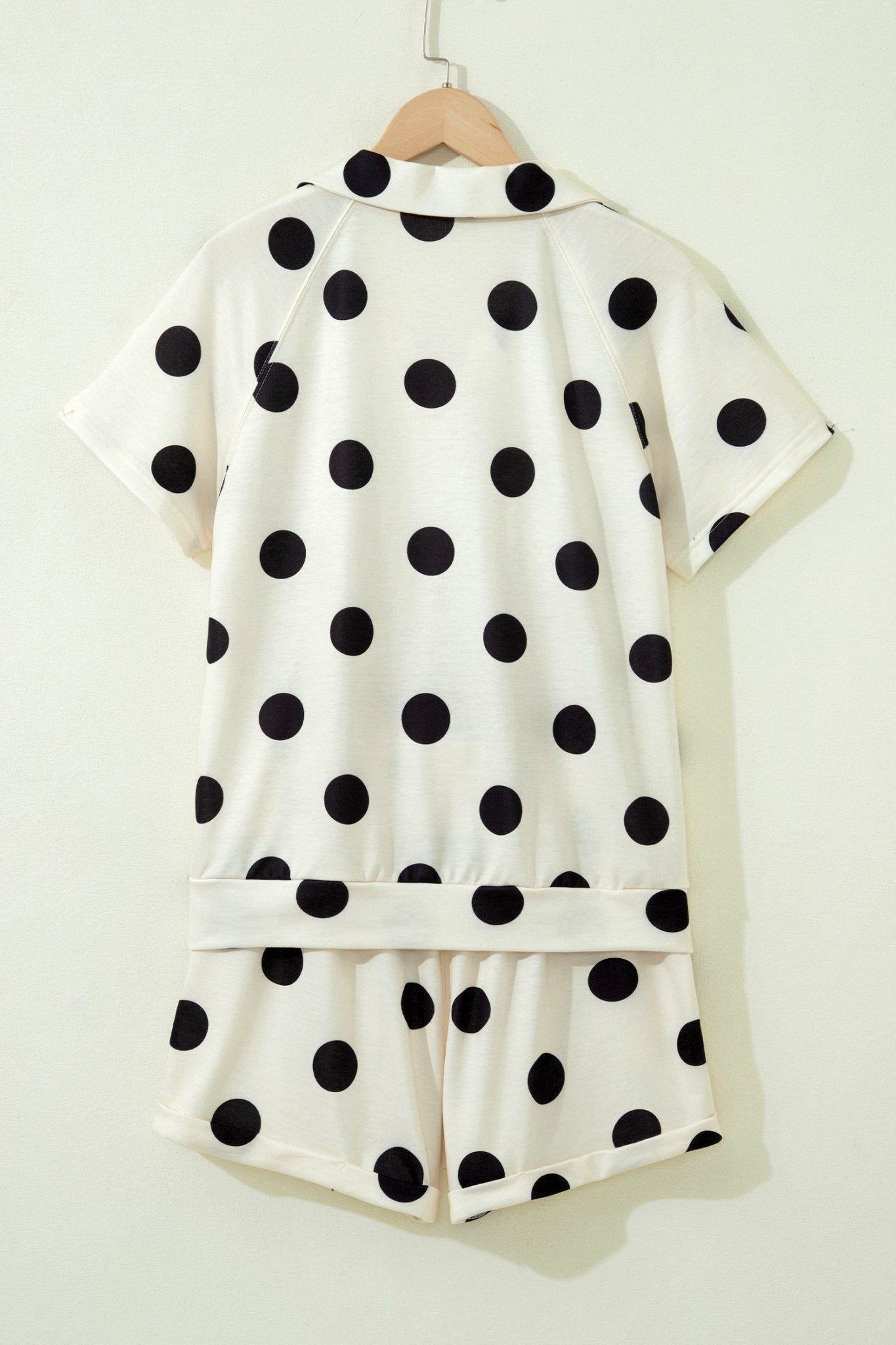 Polka Dot V-Neck Tee & Drawstring Shorts Set - Rooted & Reckless Co.