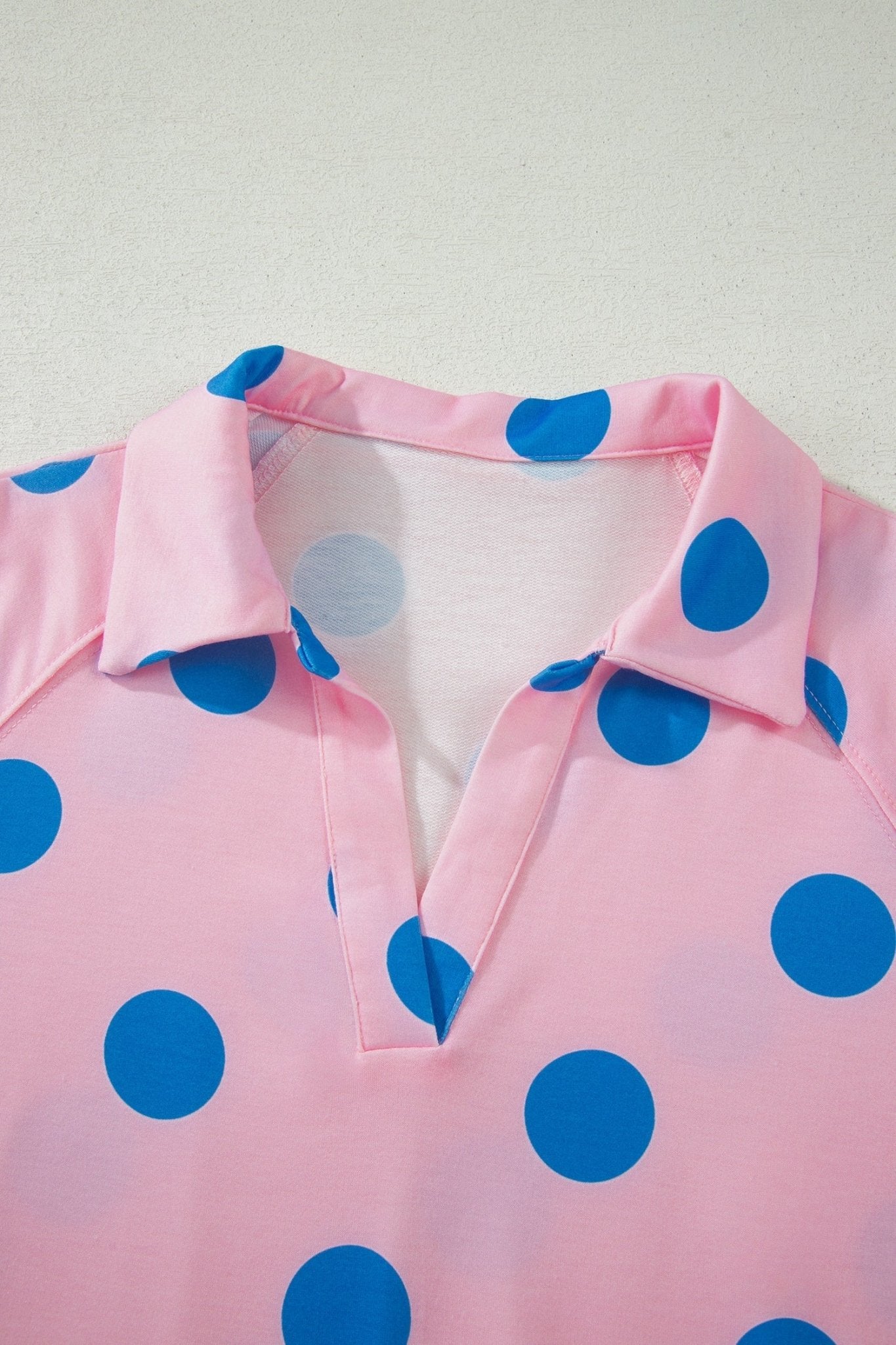 Polka Dot V-Neck Tee & Drawstring Shorts Set - Rooted & Reckless Co.