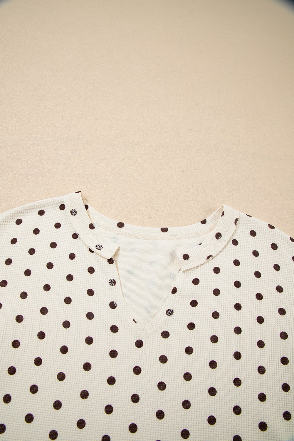 Polka Dot Waffle Knit Top and Pants Lounge Set - Rooted & Reckless Co.