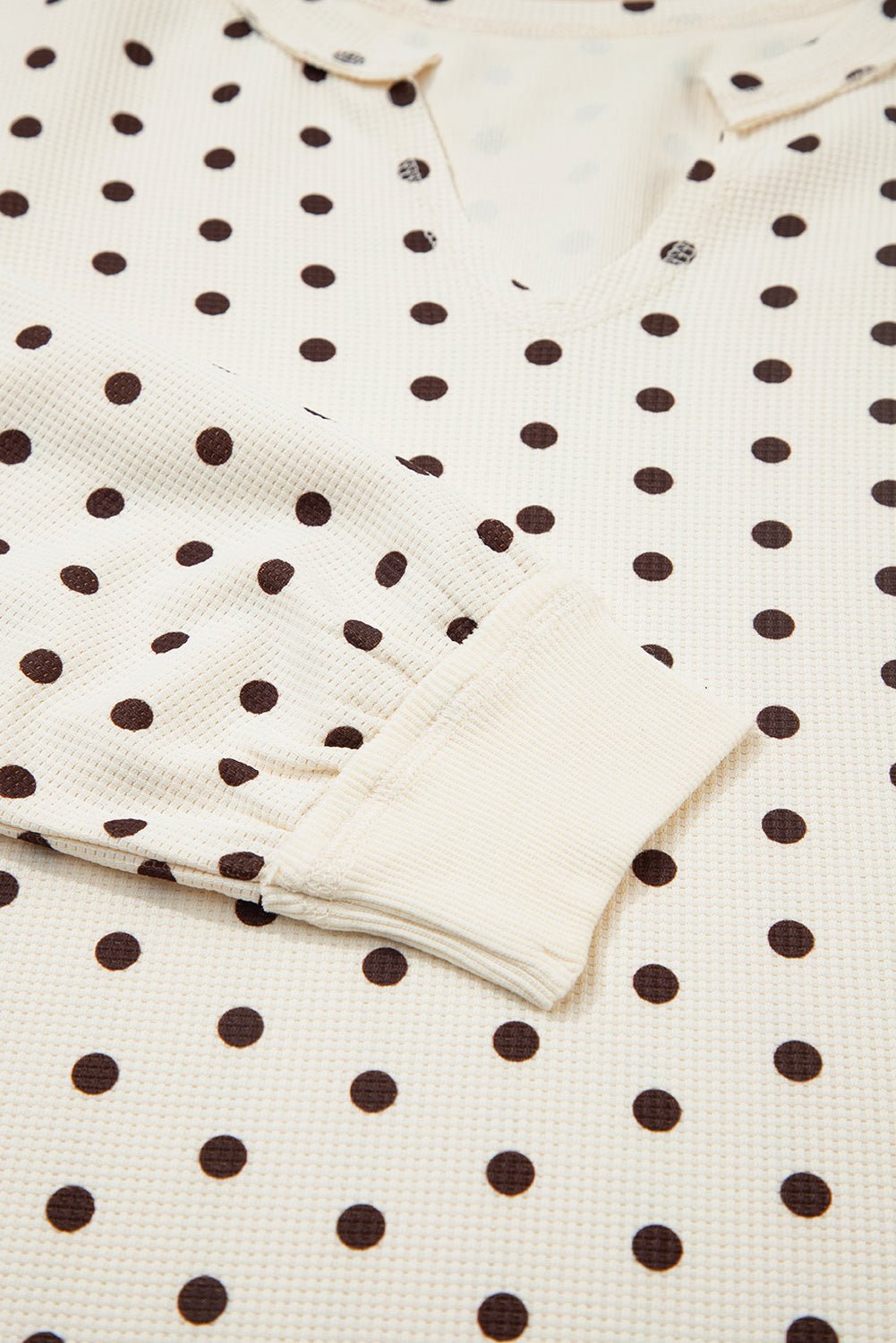 Polka Dot Waffle Knit Top and Pants Lounge Set - Rooted & Reckless Co.