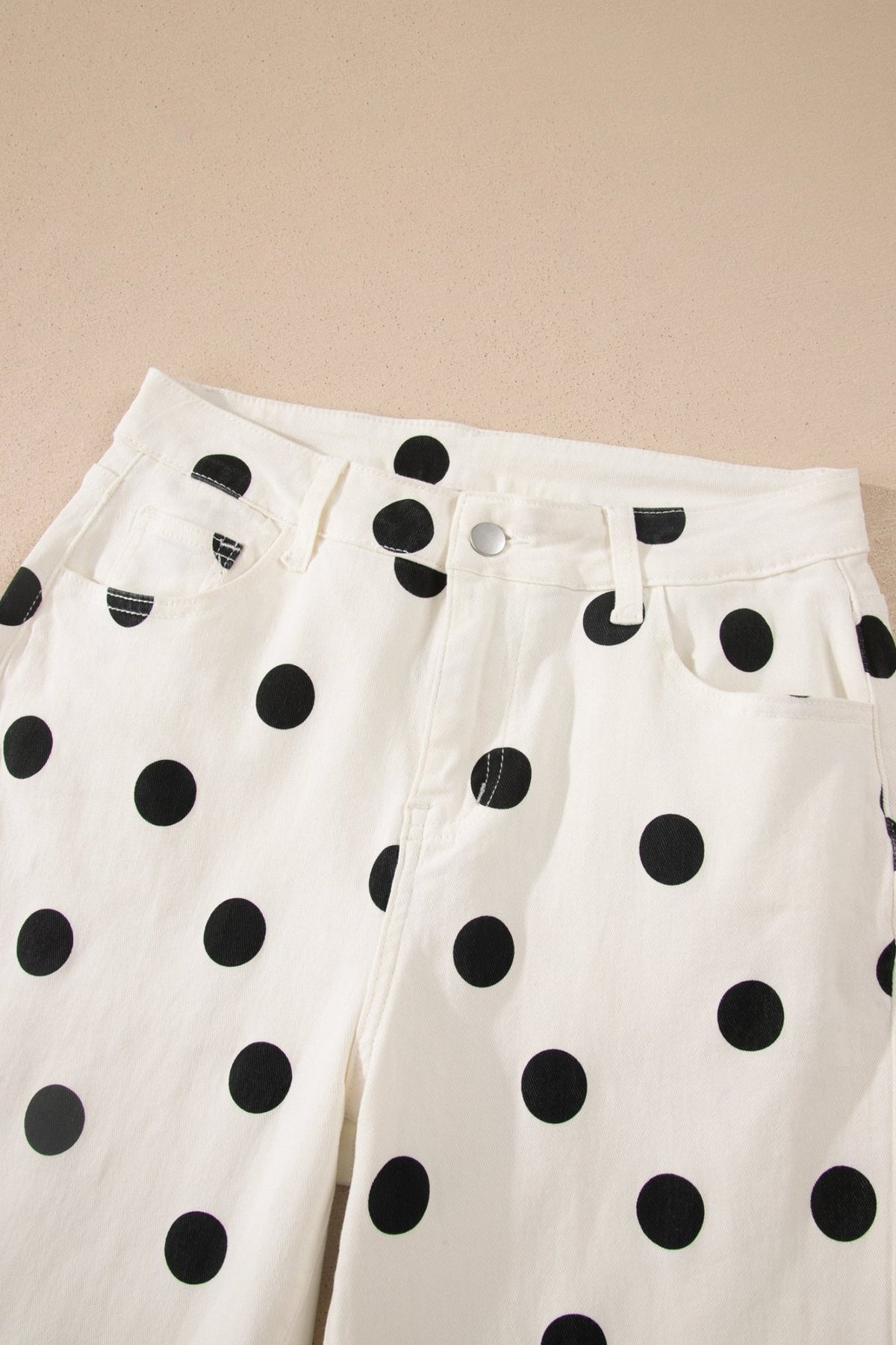 Polka Dot Wide Leg Ankle Length Jeans - Rooted & Reckless Co.