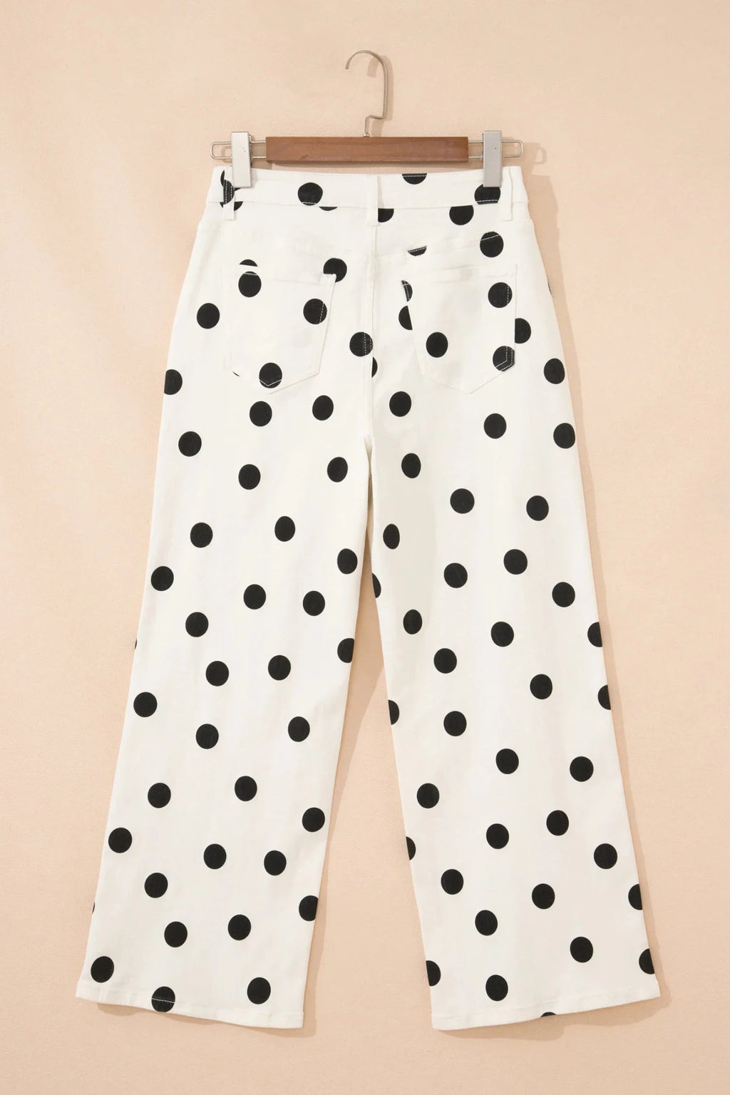 Polka Dot Wide Leg Ankle Length Jeans - Rooted & Reckless Co.