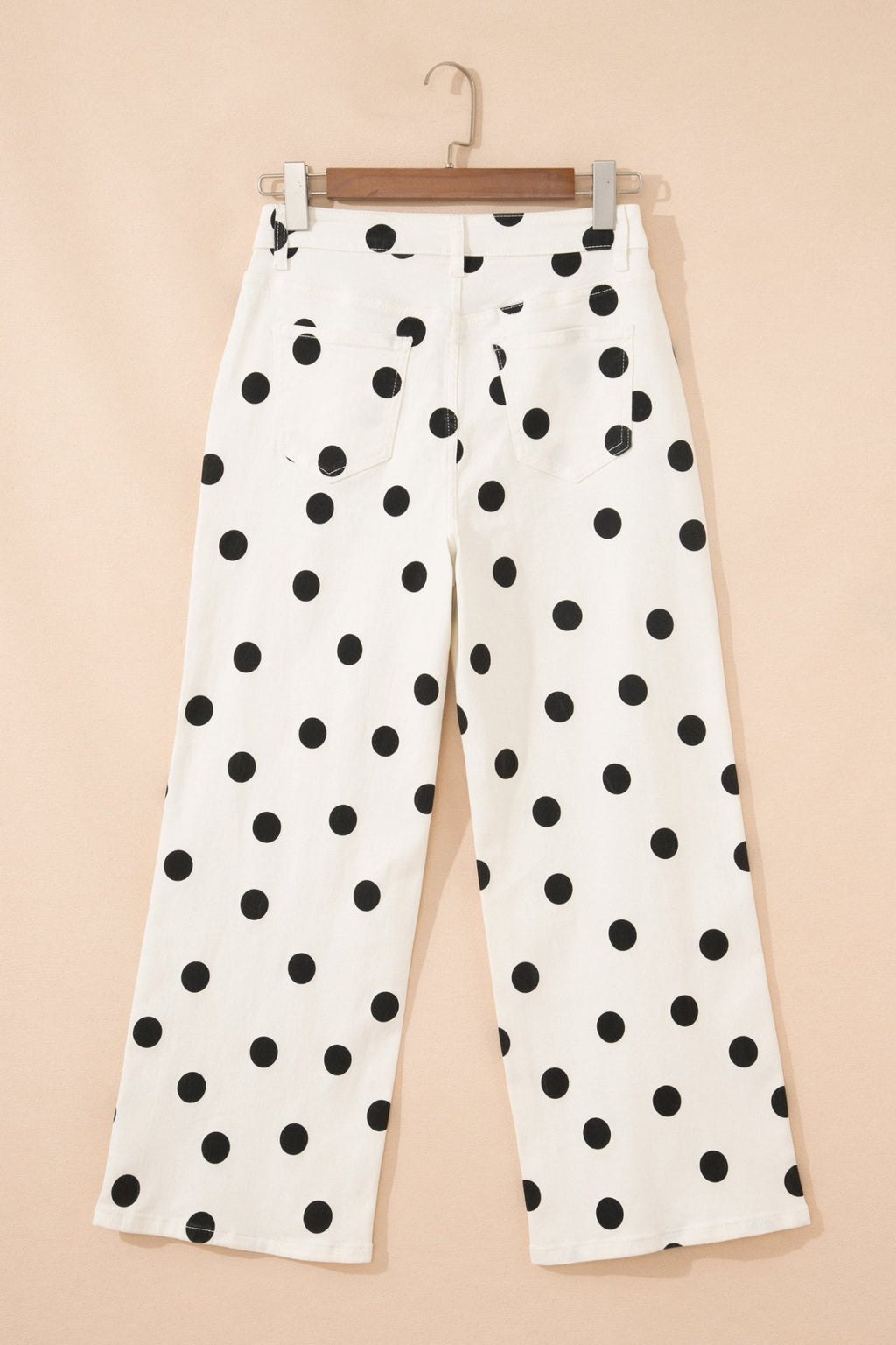 Polka Dot Wide Leg Ankle Length Jeans - Rooted & Reckless Co.