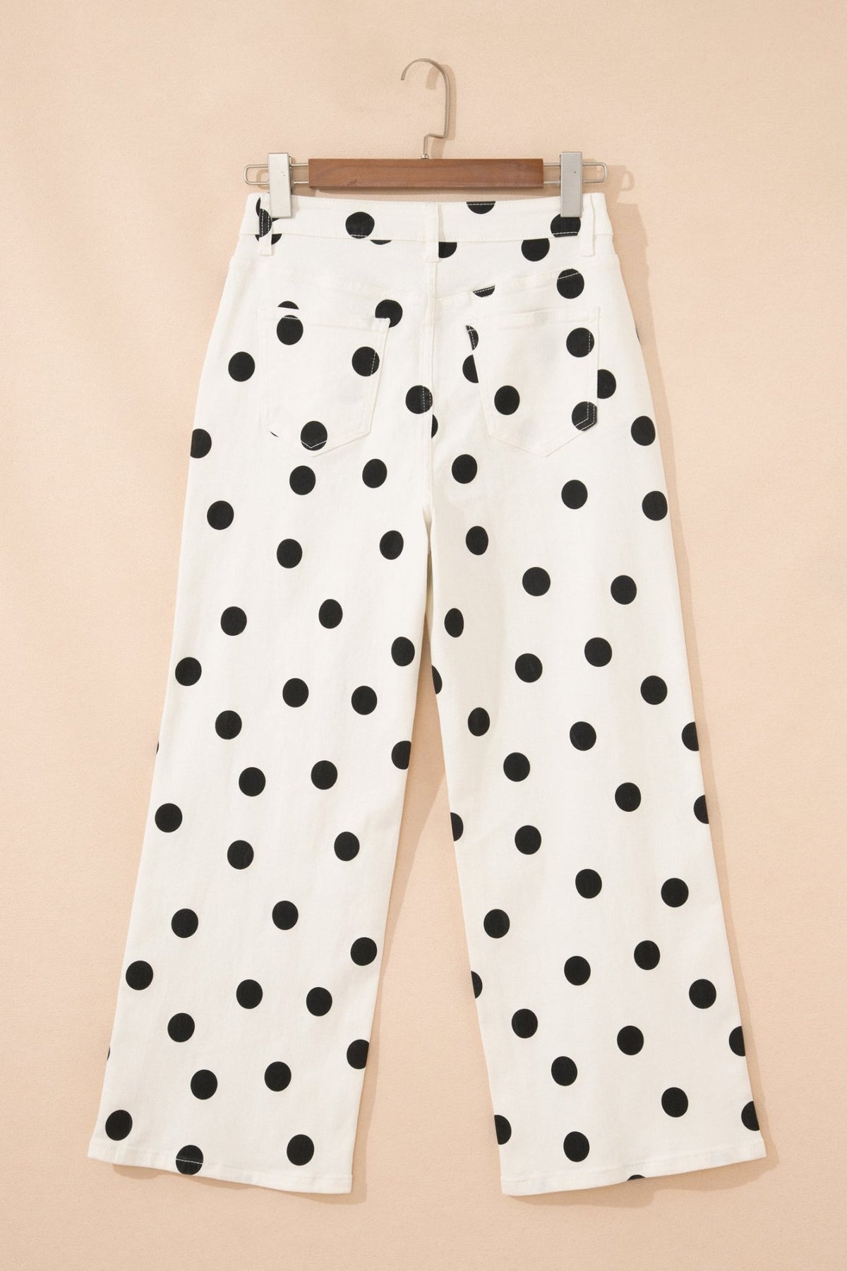 Polka Dot Wide Leg Ankle Length Jeans - Rooted & Reckless Co.