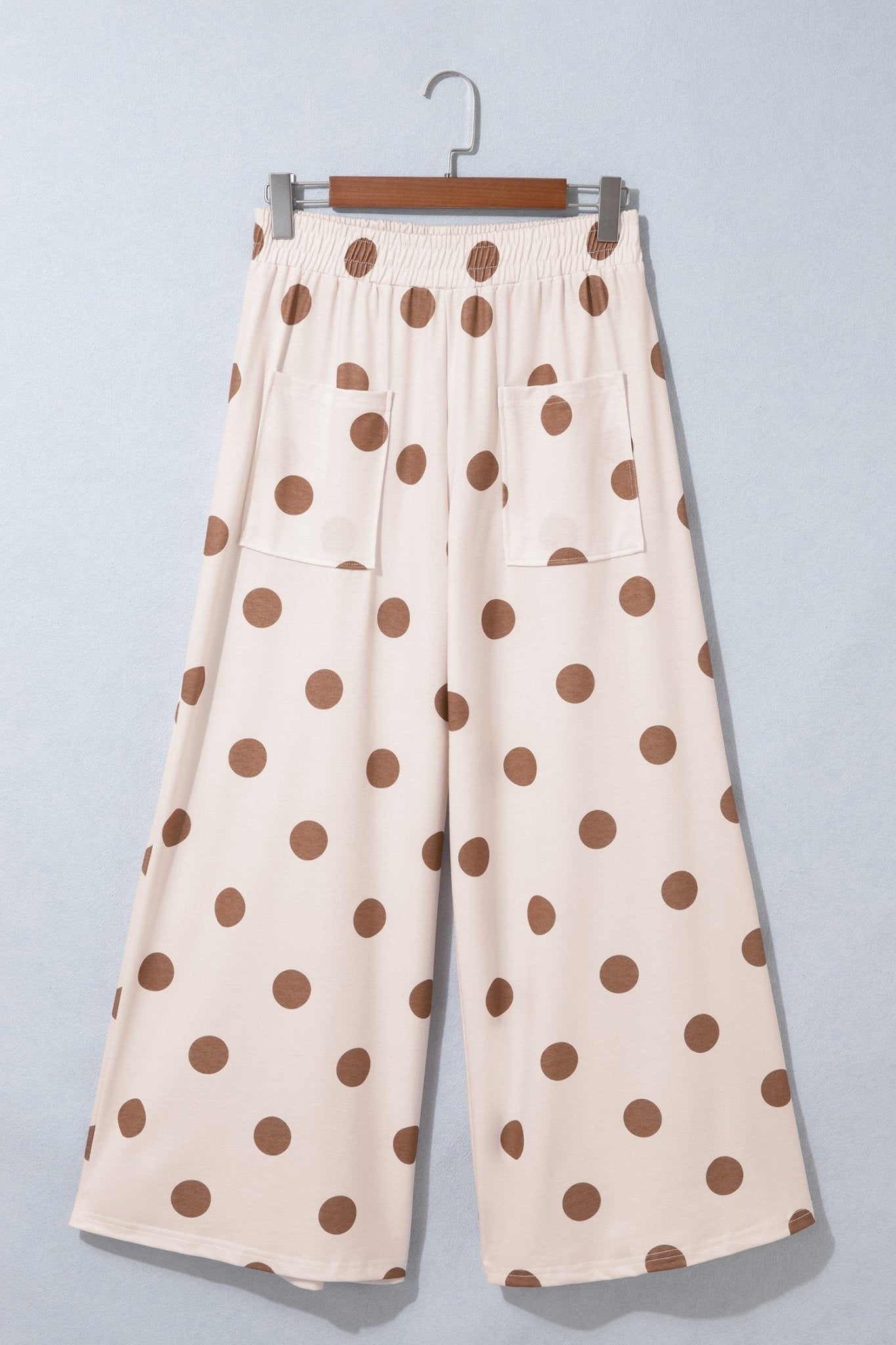 Polka Dot Wide Leg Elastic Waist Pants - Rooted & Reckless Co.