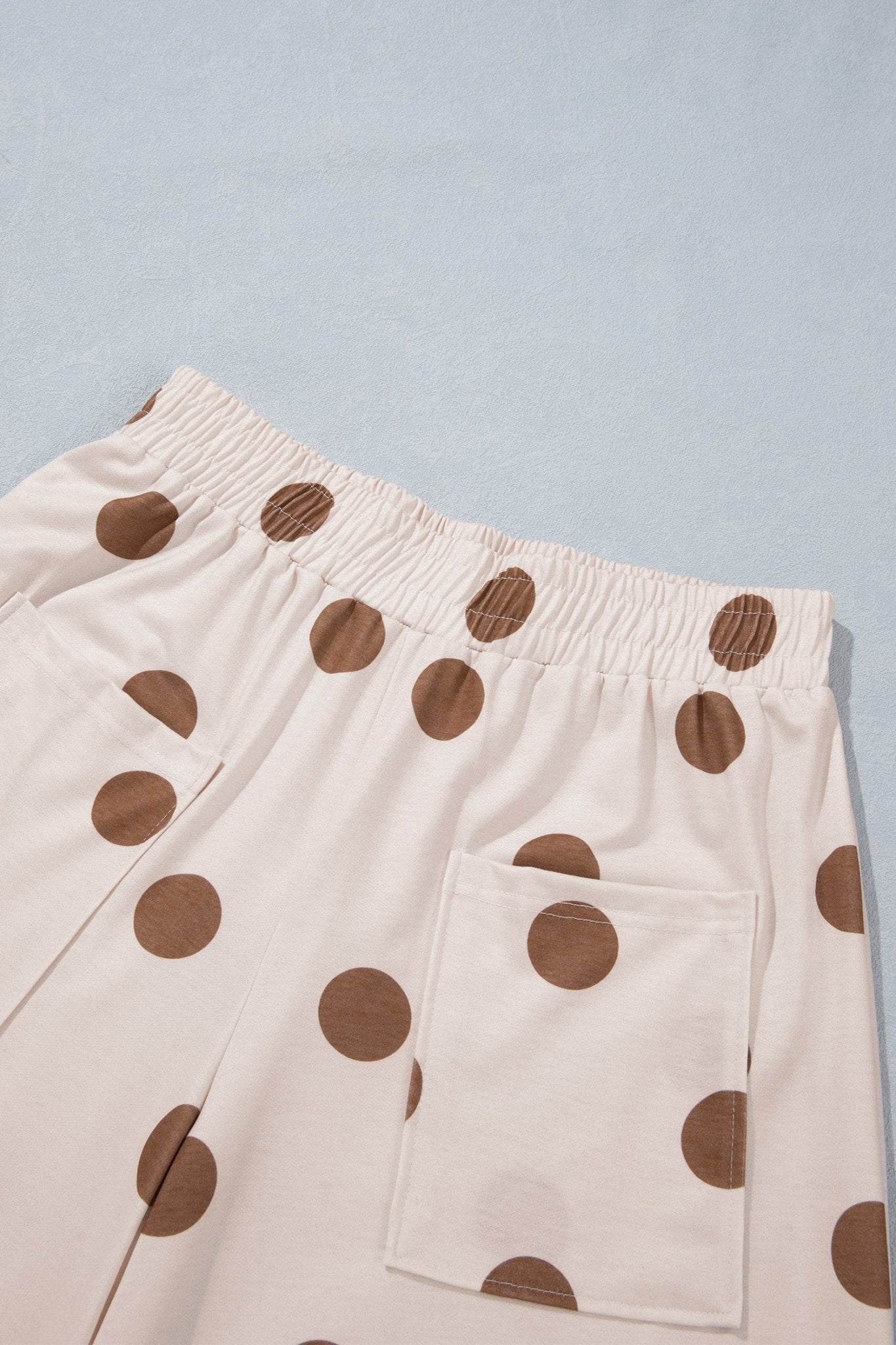 Polka Dot Wide Leg Elastic Waist Pants - Rooted & Reckless Co.