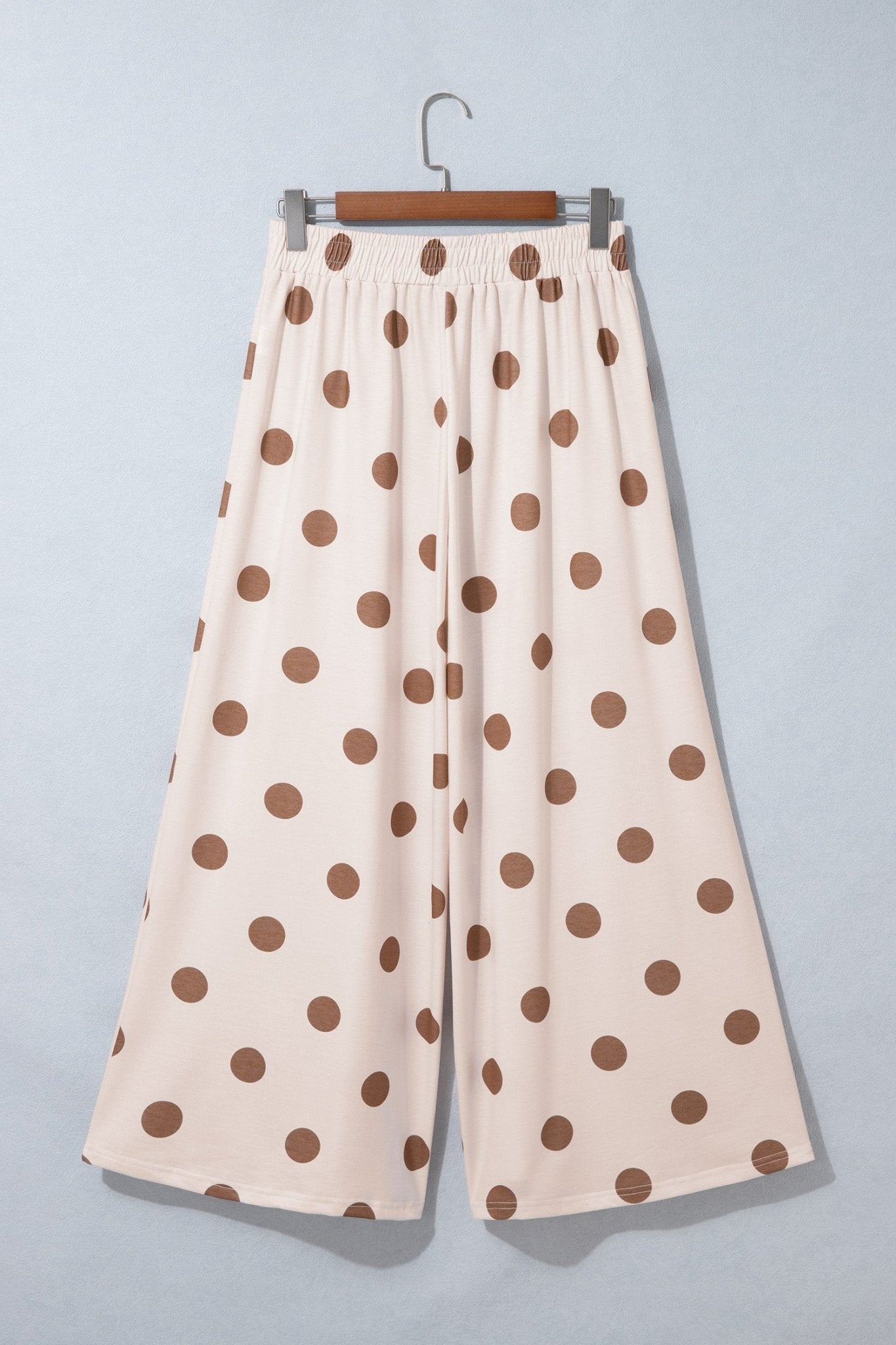 Polka Dot Wide Leg Elastic Waist Pants - Rooted & Reckless Co.
