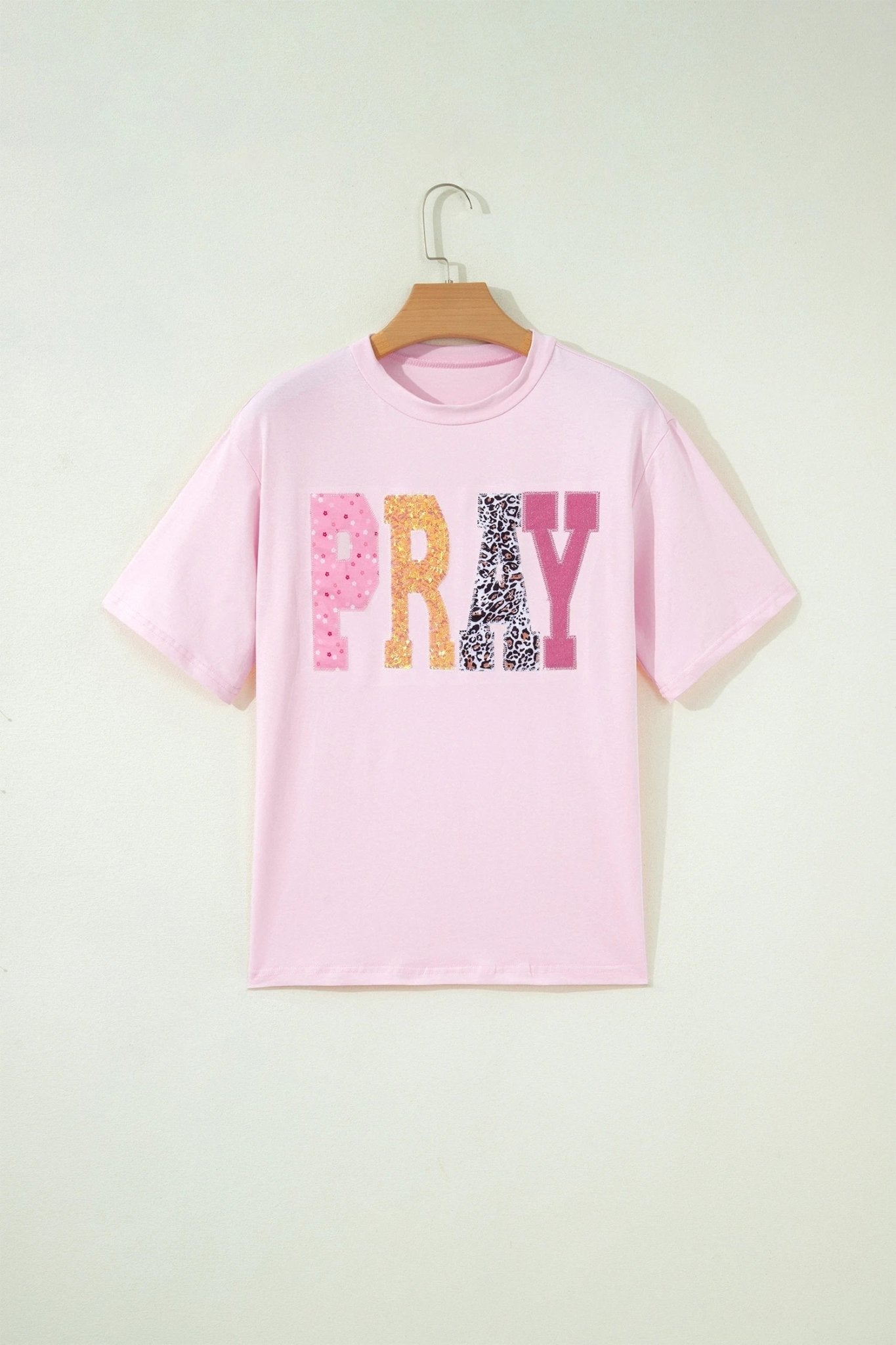 PRAY Sequin Leopard Short Sleeve Graphic Tee - Rooted & Reckless Co.