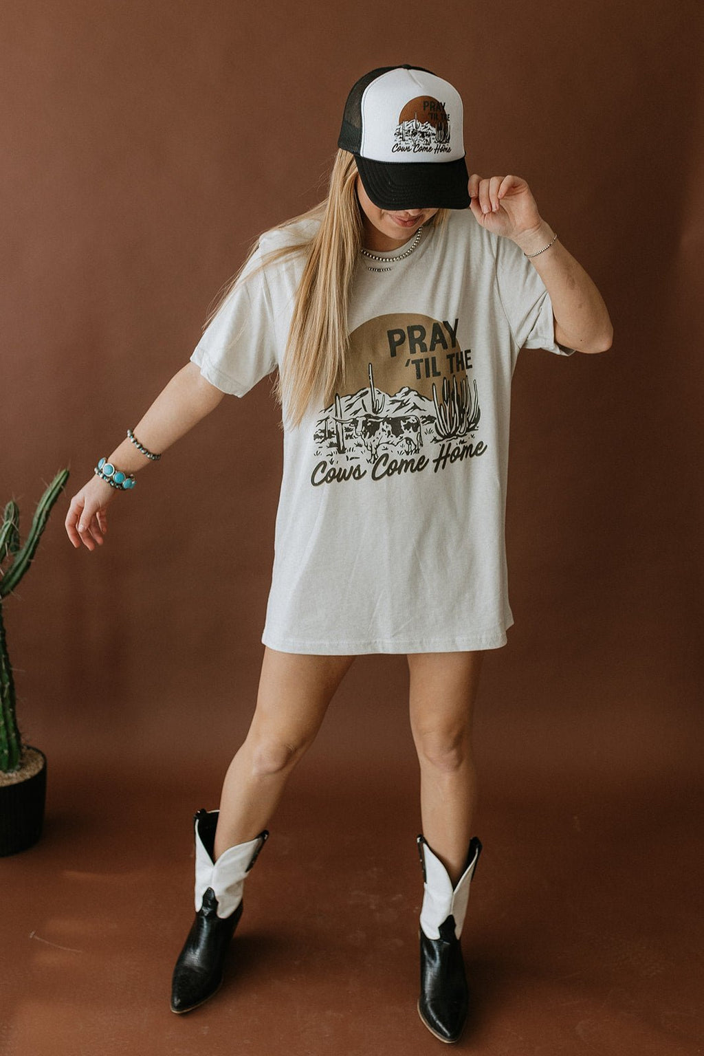 Pray Til The Cows Come Home Trucker Hat - Rooted & Reckless Co.