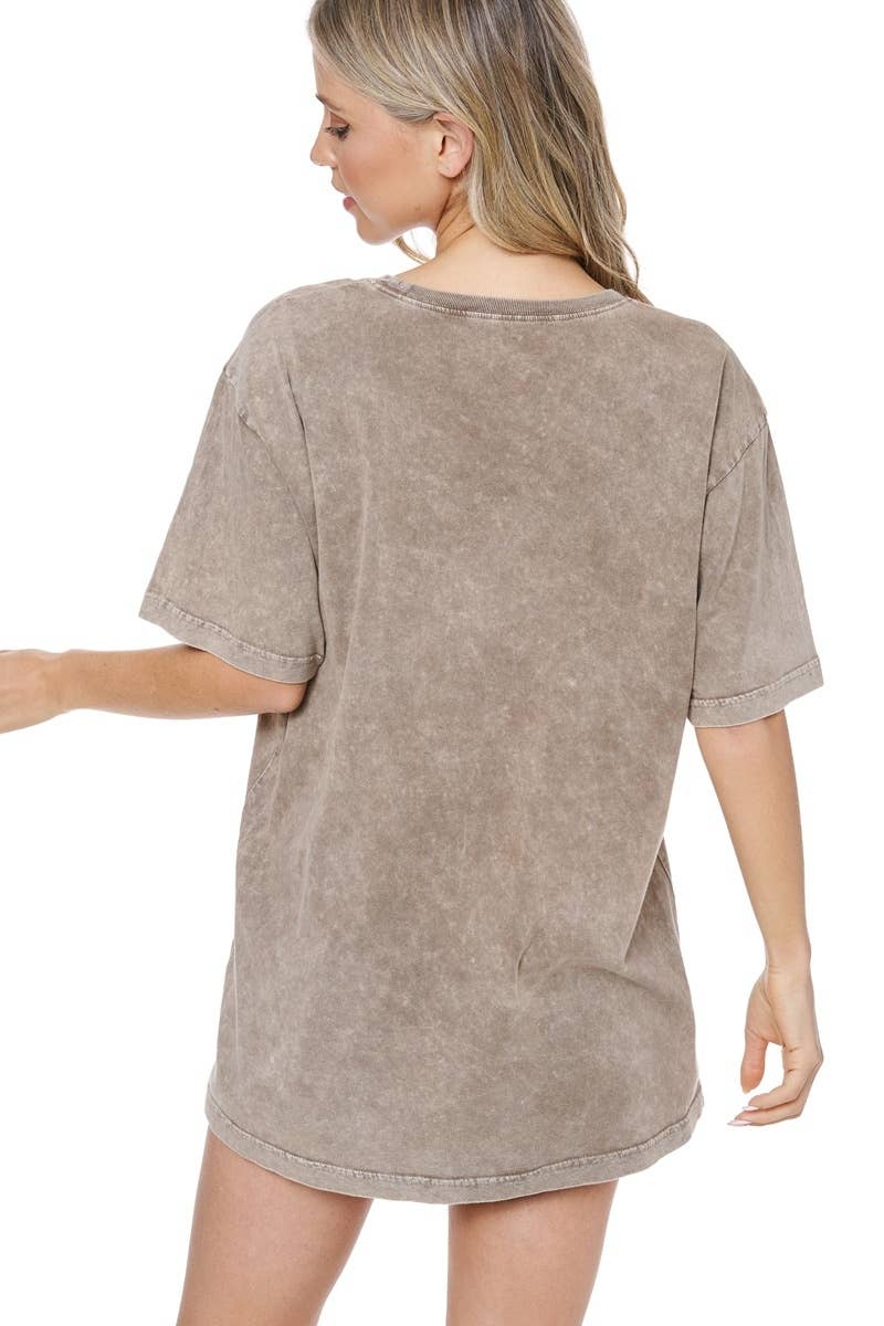 PUFF' Cowboy Western Graphic S/S Washed Boyfriend Tee - Rooted & Reckless Co.
