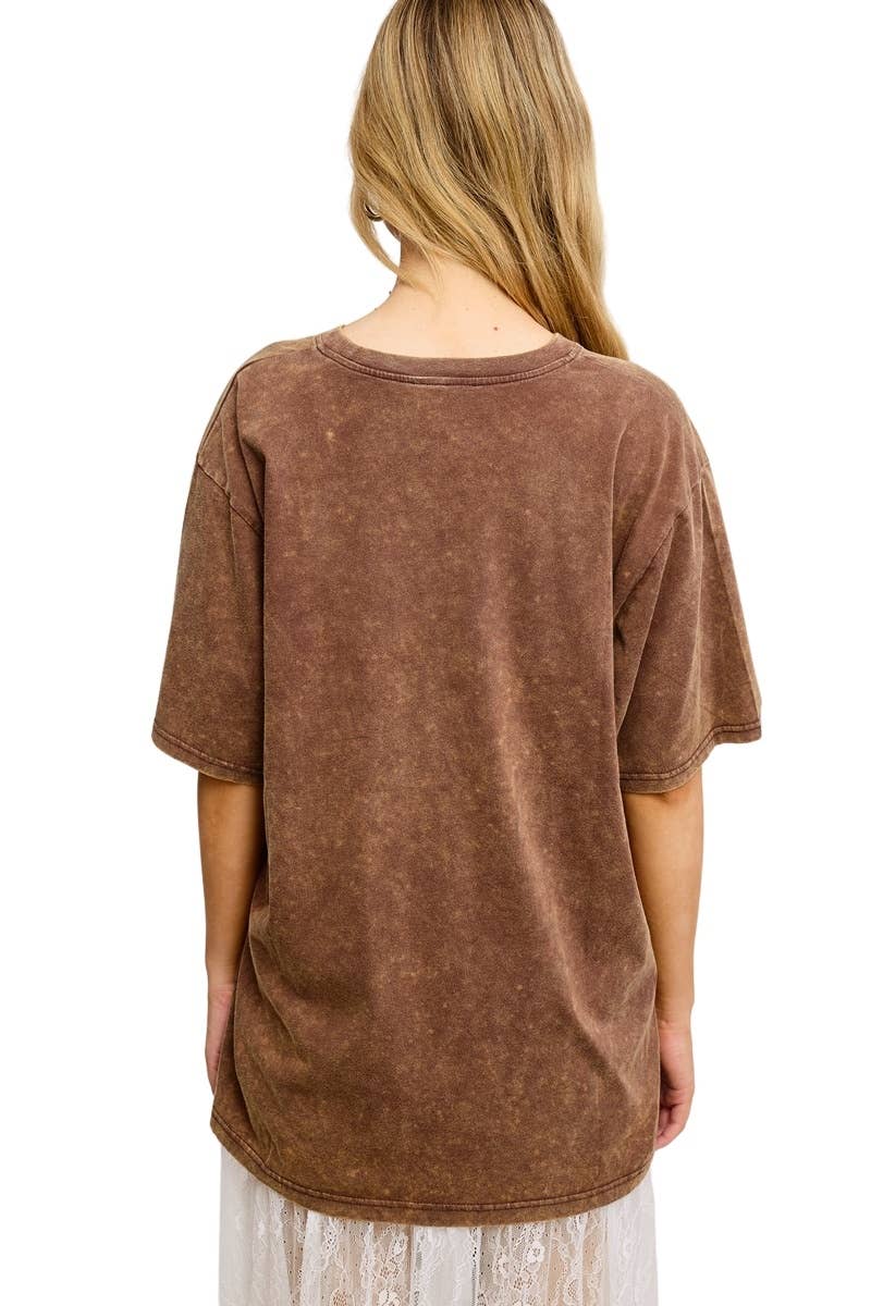PUFF' Cowboy Western Graphic S/S Washed Boyfriend Tee - Rooted & Reckless Co.