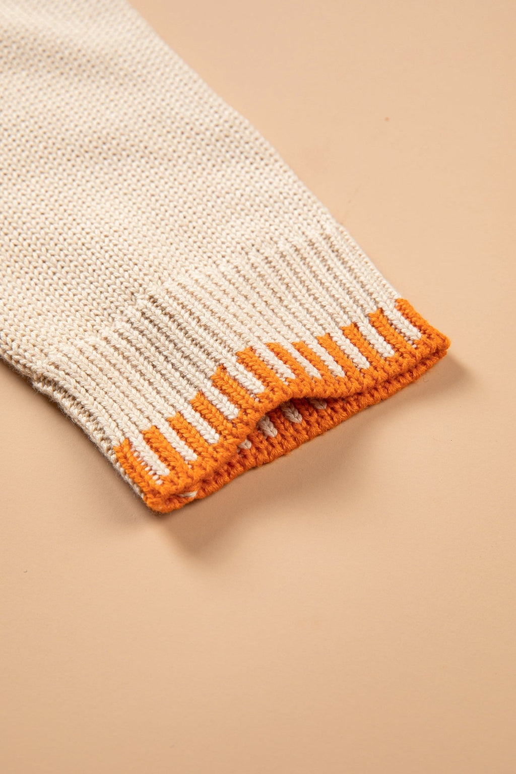 Pumpkin Floral Embroidered Round Neck Sweater - Rooted & Reckless Co.