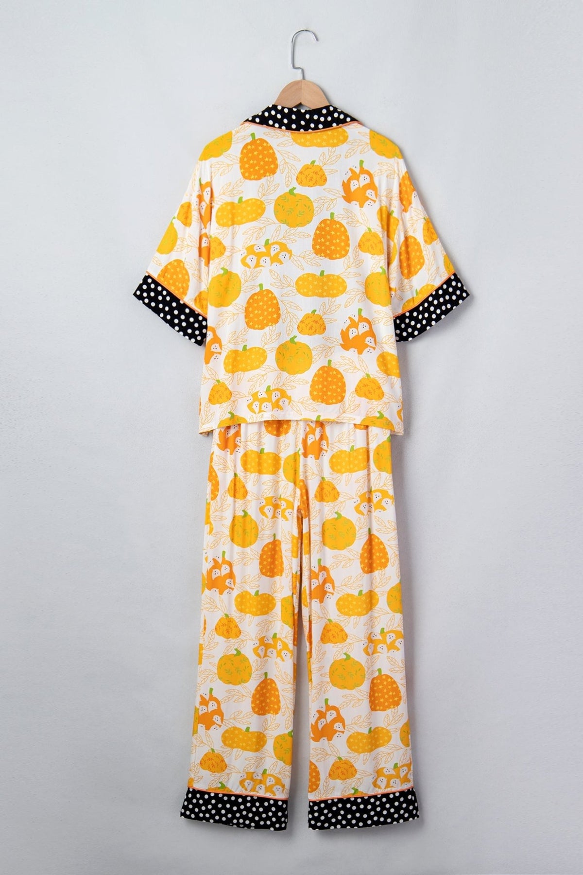 Pumpkin Polka Dot Trim Top & Pants Lounge Set - Rooted & Reckless Co.