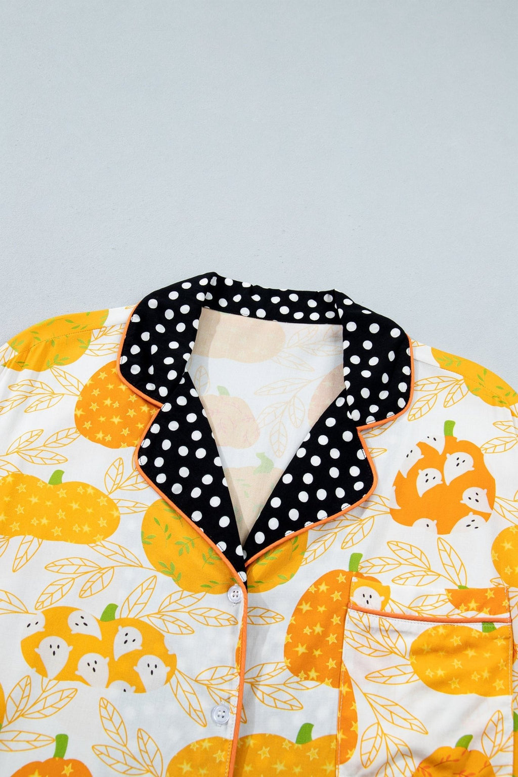 Pumpkin Polka Dot Trim Top & Pants Lounge Set - Rooted & Reckless Co.