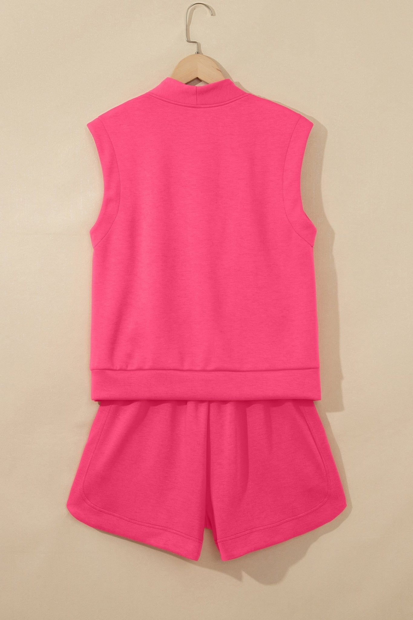 Quarter Zip Sleeveless Top & Drawstring Shorts Set - Rooted & Reckless Co.