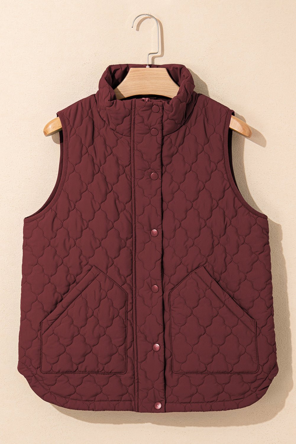 Quilted Zip-Up Snap Button Pocketed Vest - Rooted & Reckless Co.