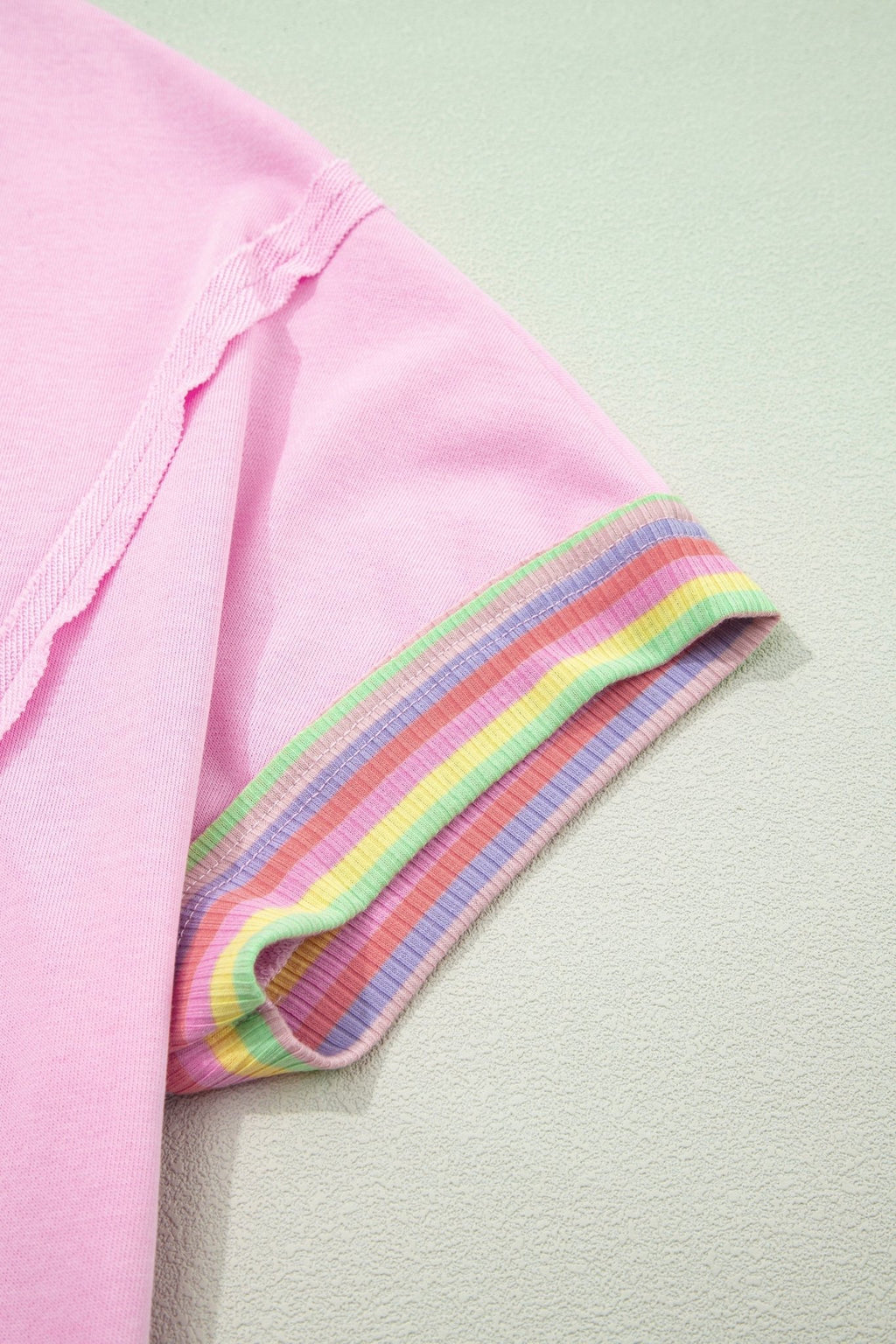 Rainbow Stripe Ribbed Patchwork Oversize Polo Tee - Rooted & Reckless Co.