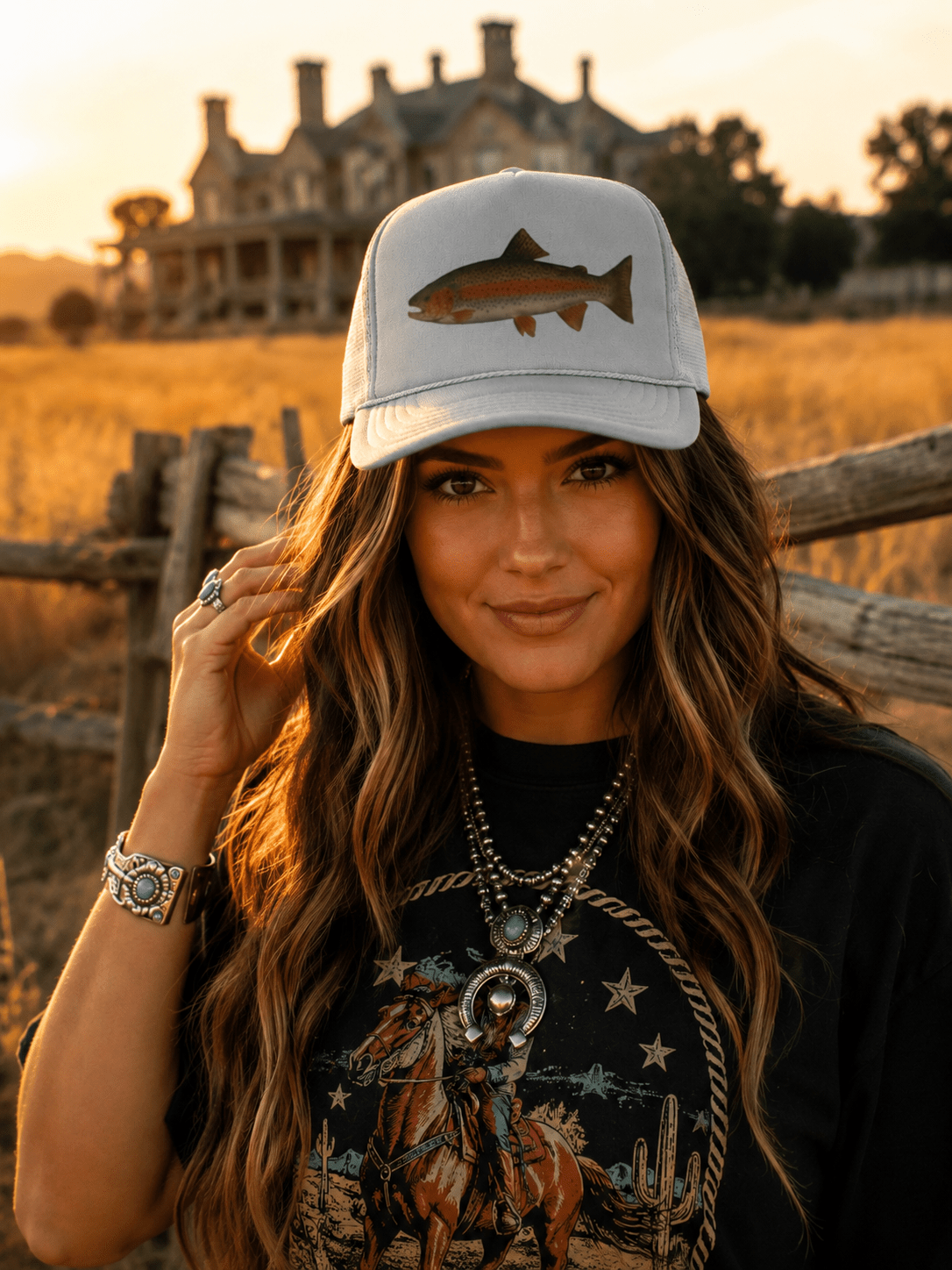 Rainbow Trout Trucker Hat - Rooted & Reckless Co.