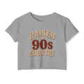 Raised on 90s Country Crop Top — Women's Festival Graphic Tee - Rooted & Reckless Co.