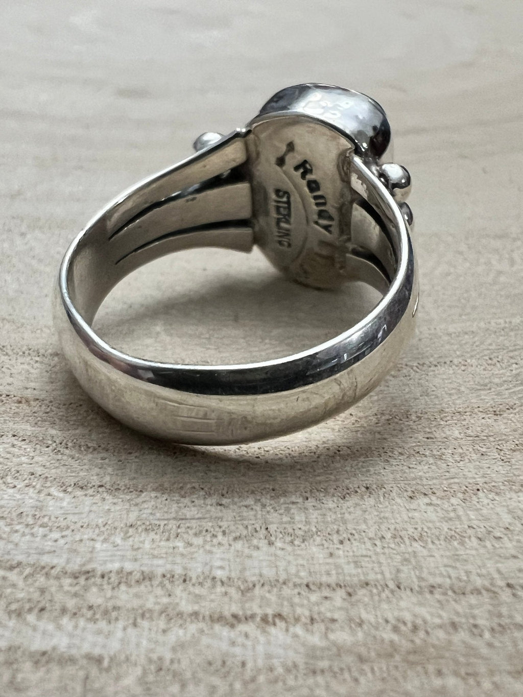 Randy Billy Navajo Sterling Silver Ring with Royston Turquoise — Size 10 (Compact 5/8" × 1/2") - Rooted & Reckless Co.