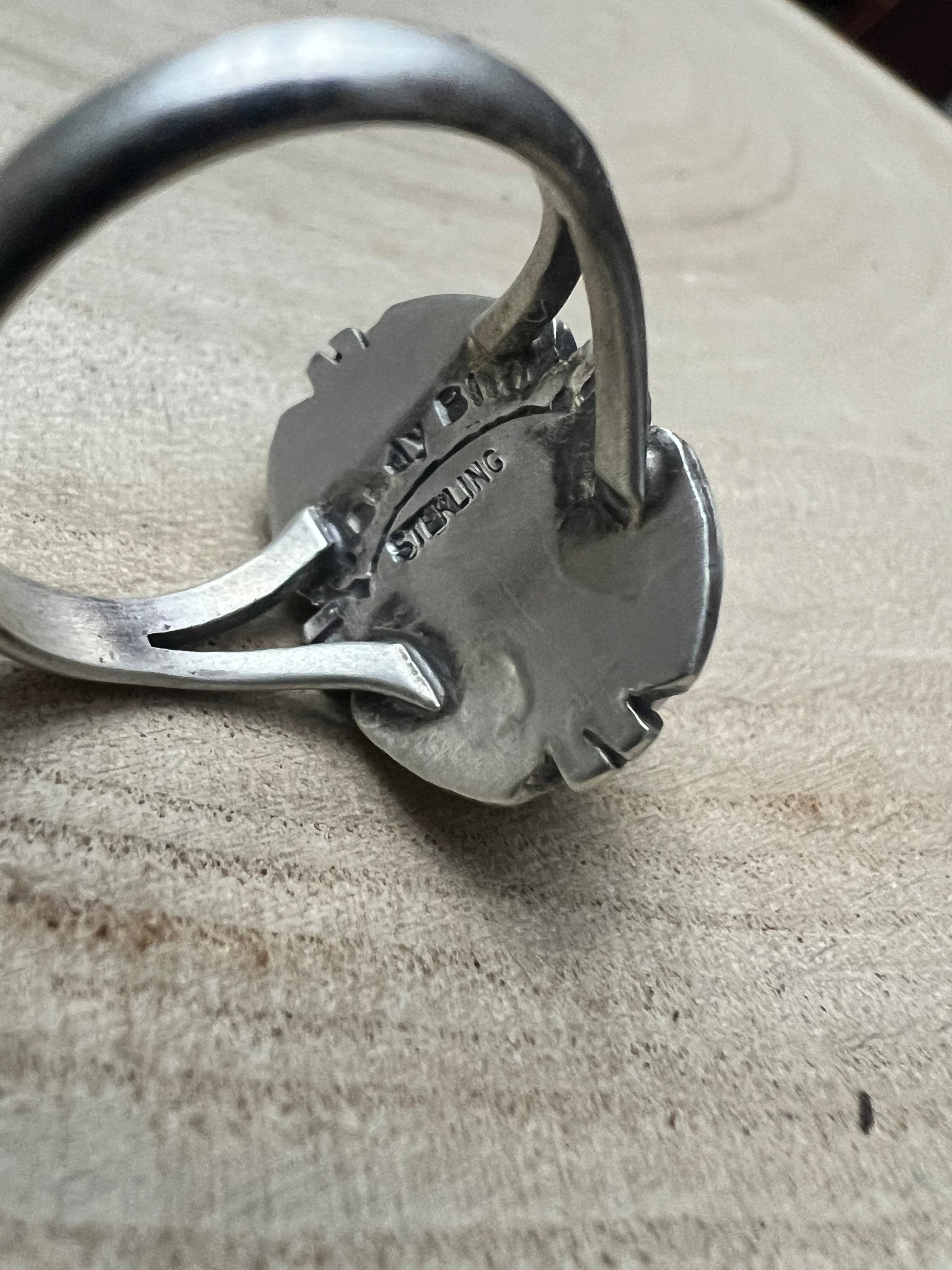 Randy Billy Navajo Sterling Silver Ring with Royston Turquoise — Size 9.5 (Medium 7/8" × 5/8") - Rooted & Reckless Co.