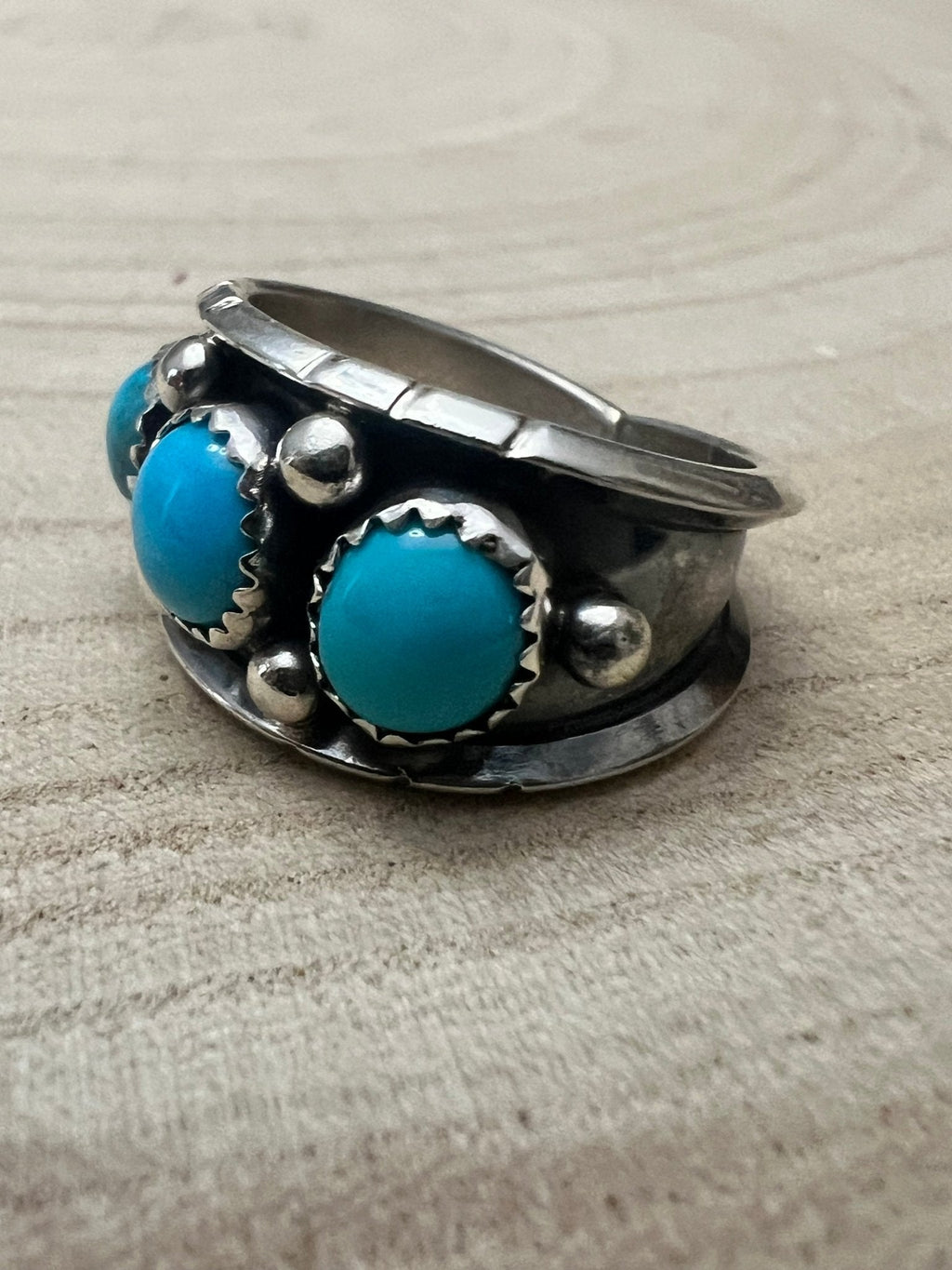 Reed Charley Navajo Kingman Turquoise Sterling Silver Ring - Rooted & Reckless Co.