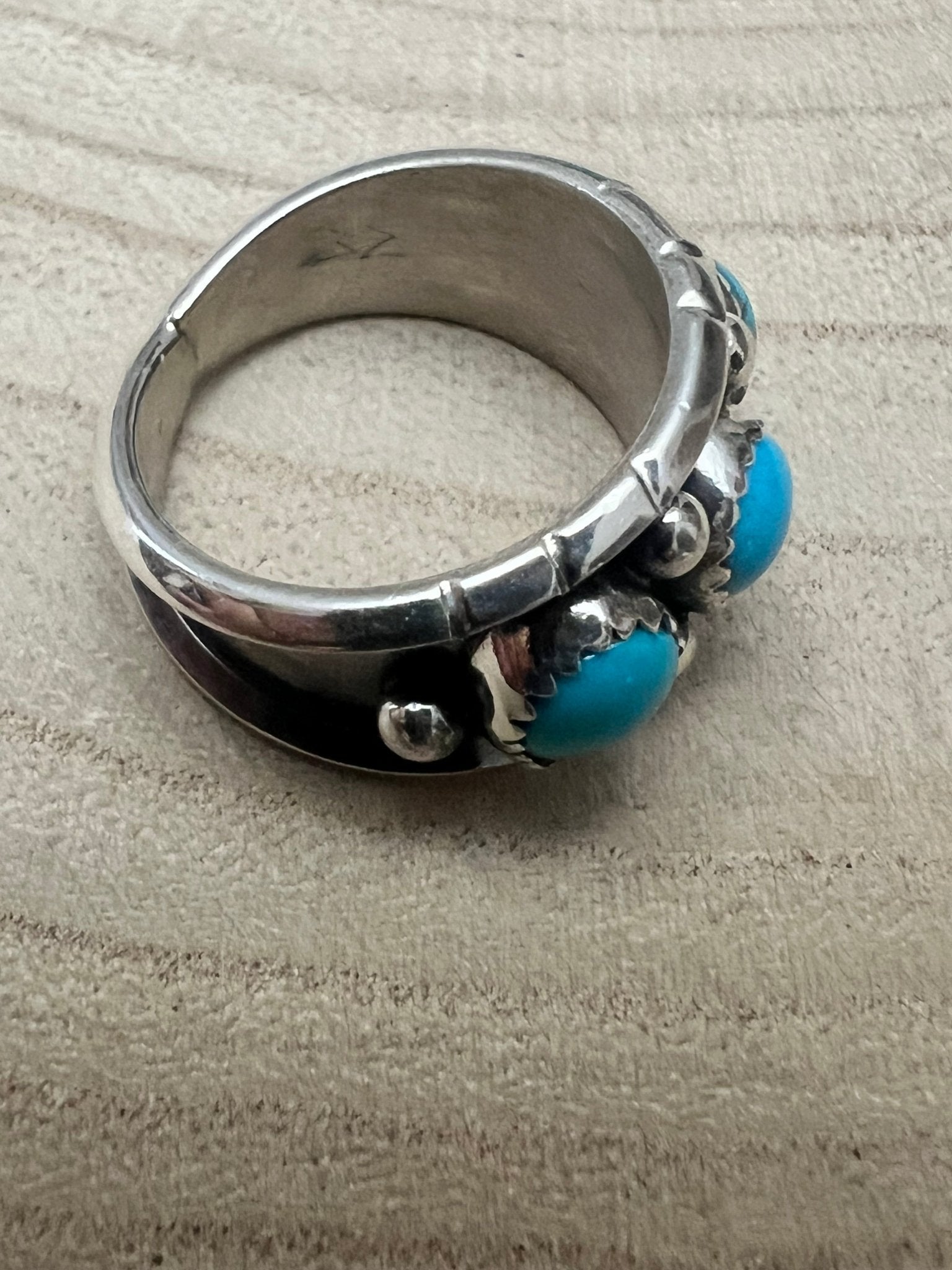 Reed Charley Navajo Kingman Turquoise Sterling Silver Ring - Rooted & Reckless Co.
