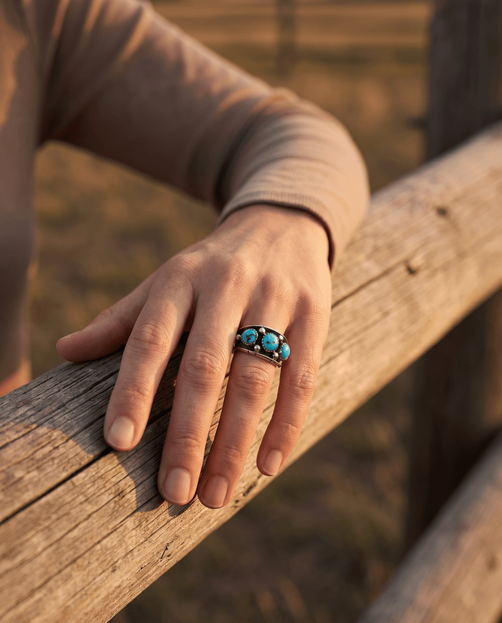 Reed Charley Navajo Kingman Turquoise Sterling Silver Ring - Rooted & Reckless Co.
