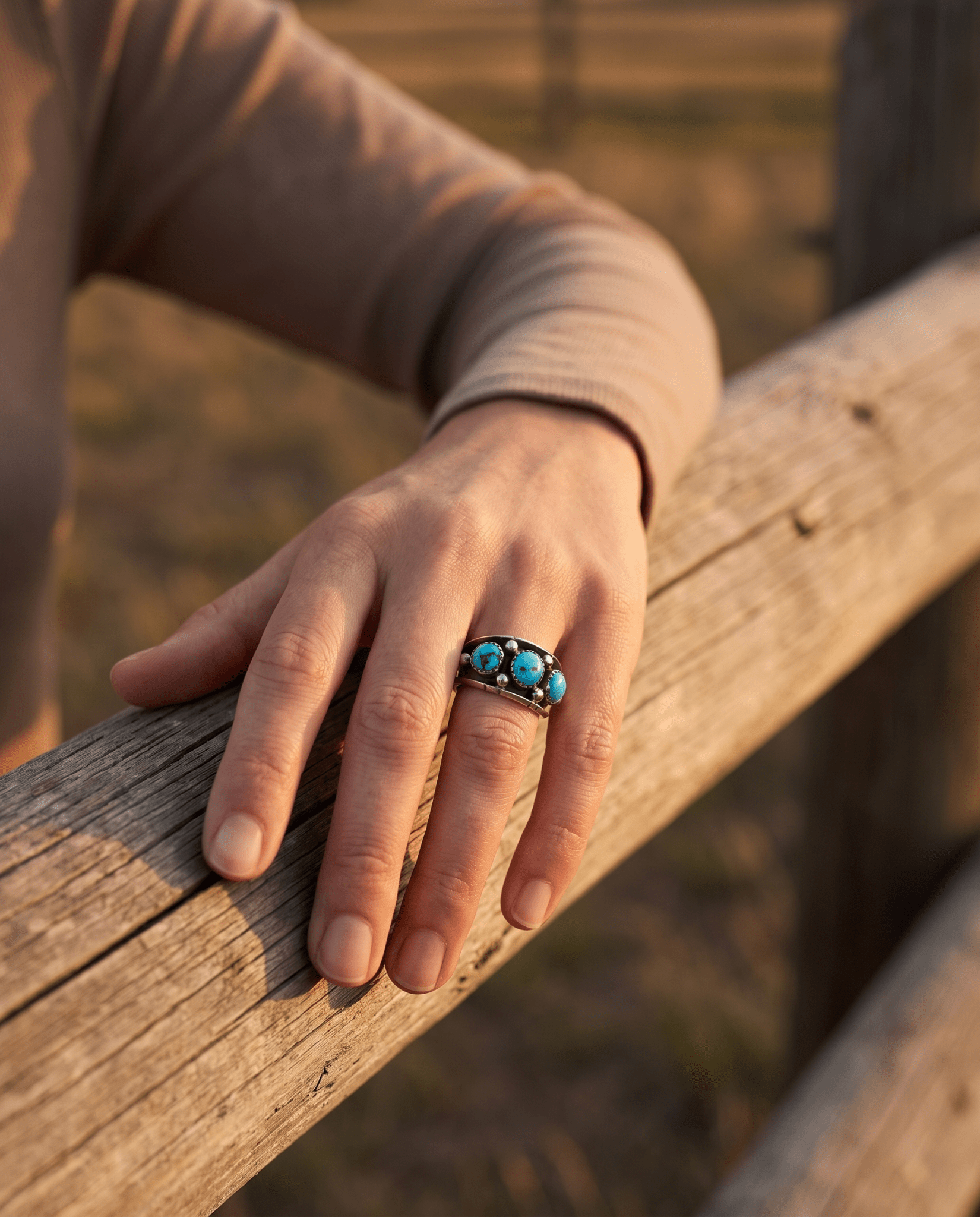 Reed Charley Navajo Kingman Turquoise Sterling Silver Ring - Rooted & Reckless Co.