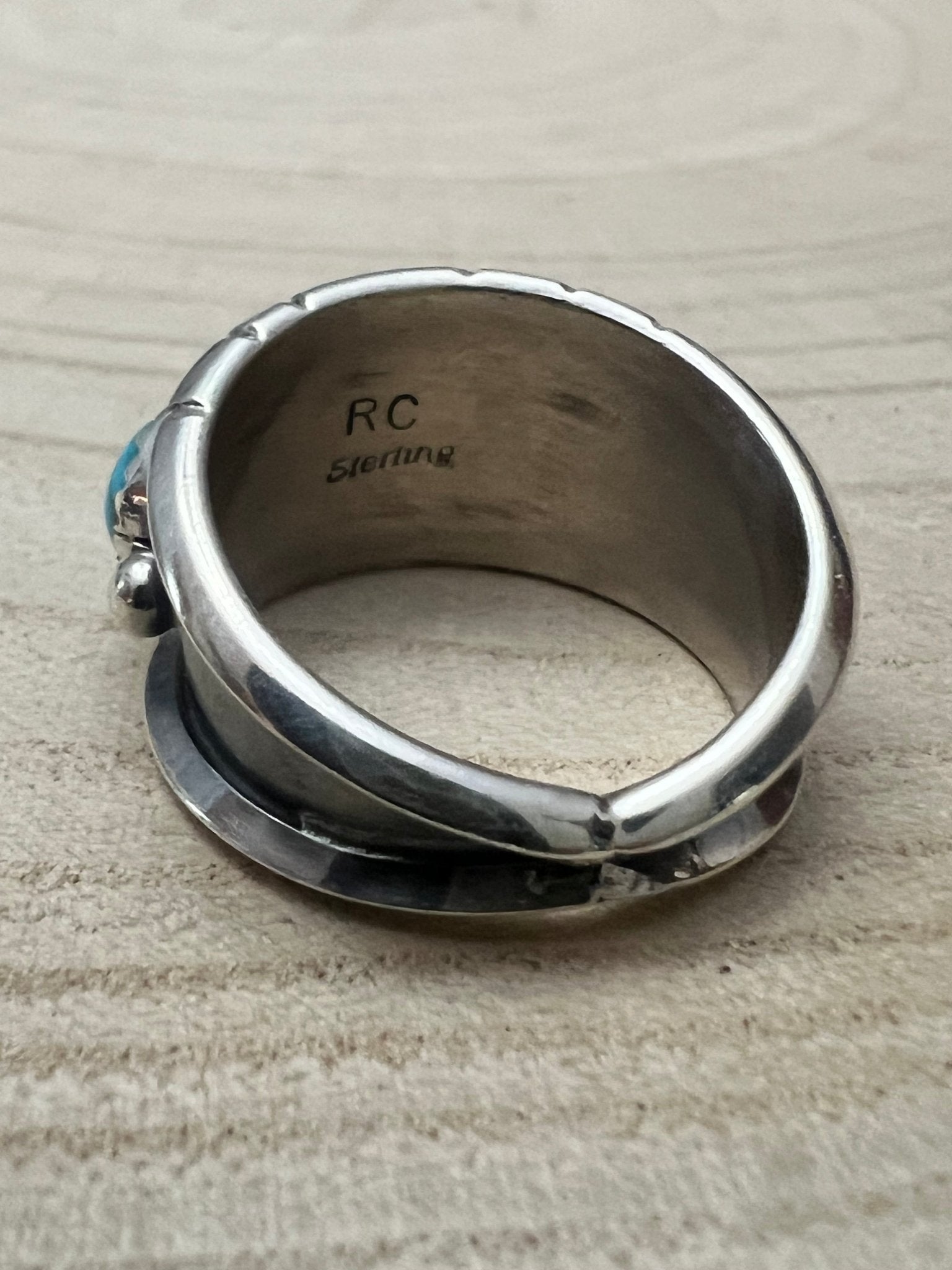 Reed Charley Navajo Kingman Turquoise Sterling Silver Ring - Rooted & Reckless Co.