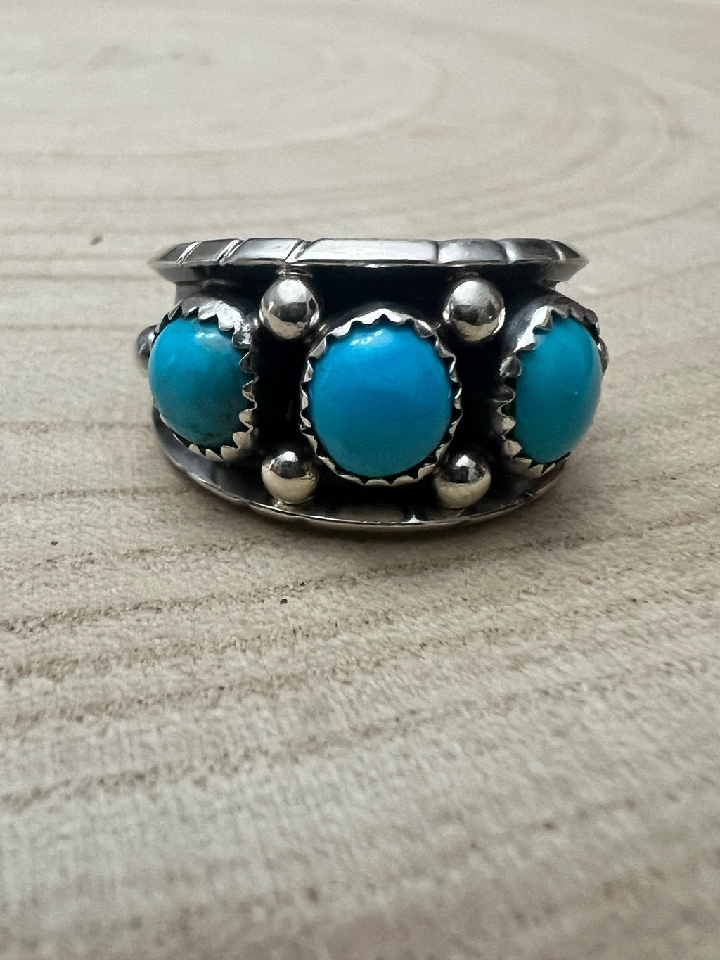 Reed Charley Navajo Kingman Turquoise Sterling Silver Ring - Rooted & Reckless Co.