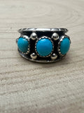Reed Charley Navajo Kingman Turquoise Sterling Silver Ring - Rooted & Reckless Co.