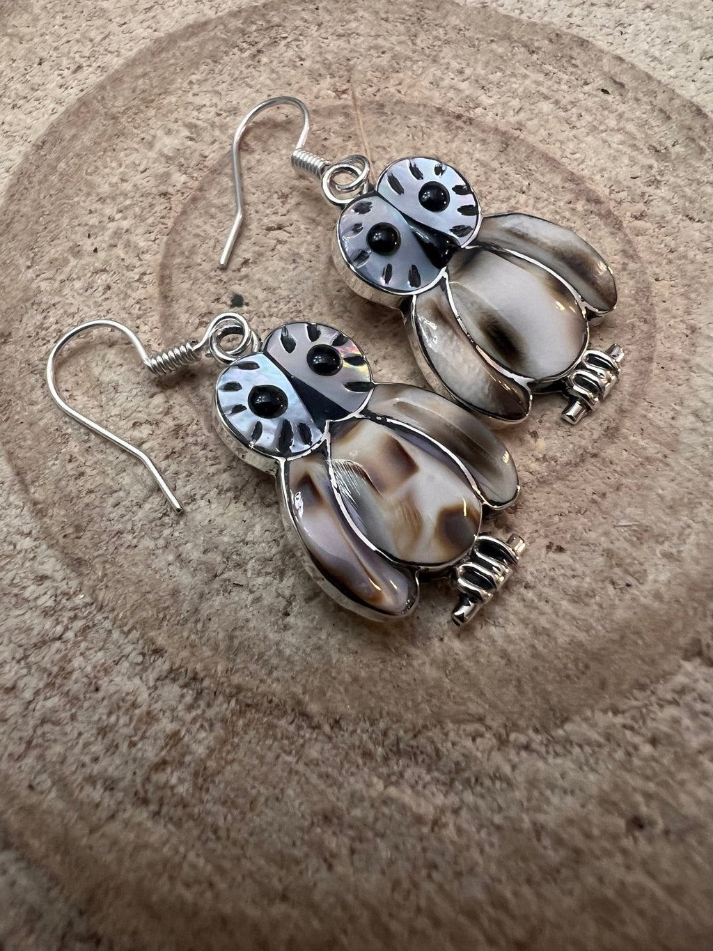 Reginda Kallest Zuni Multi-Stone Inlay Owl Sterling Silver Earrings - Rooted & Reckless Co.