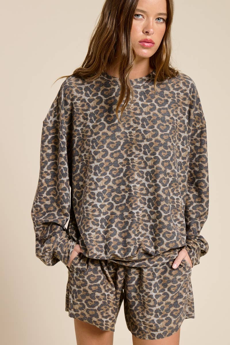 RELAXED FRENCH TERRY L/S TEE WITH PUFFED SLEEVES - Rooted & Reckless Co.