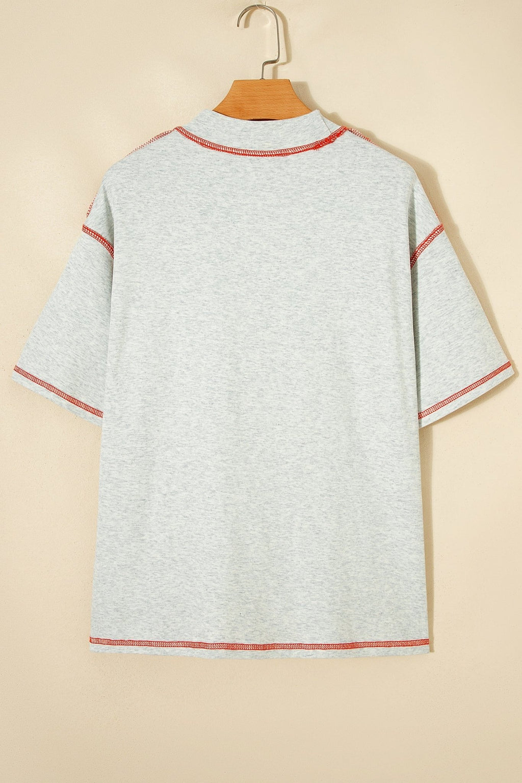 Reversible Contrast Stitching Mock Neck T-Shirt - Rooted & Reckless Co.