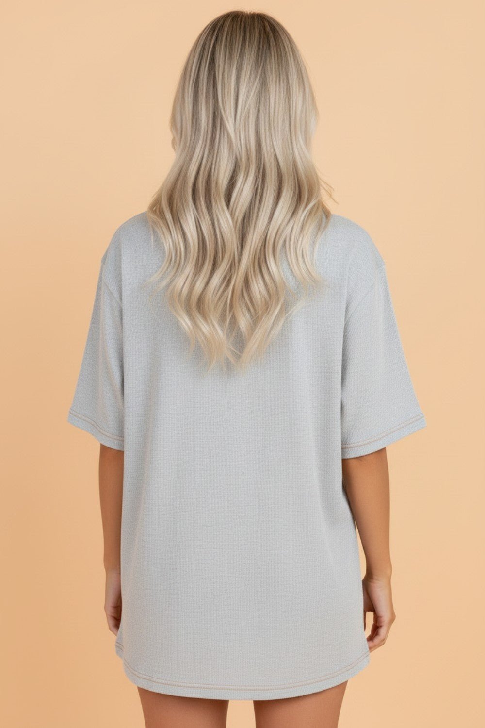 Reversible Contrast Stitching Mock Neck T-Shirt - Rooted & Reckless Co.