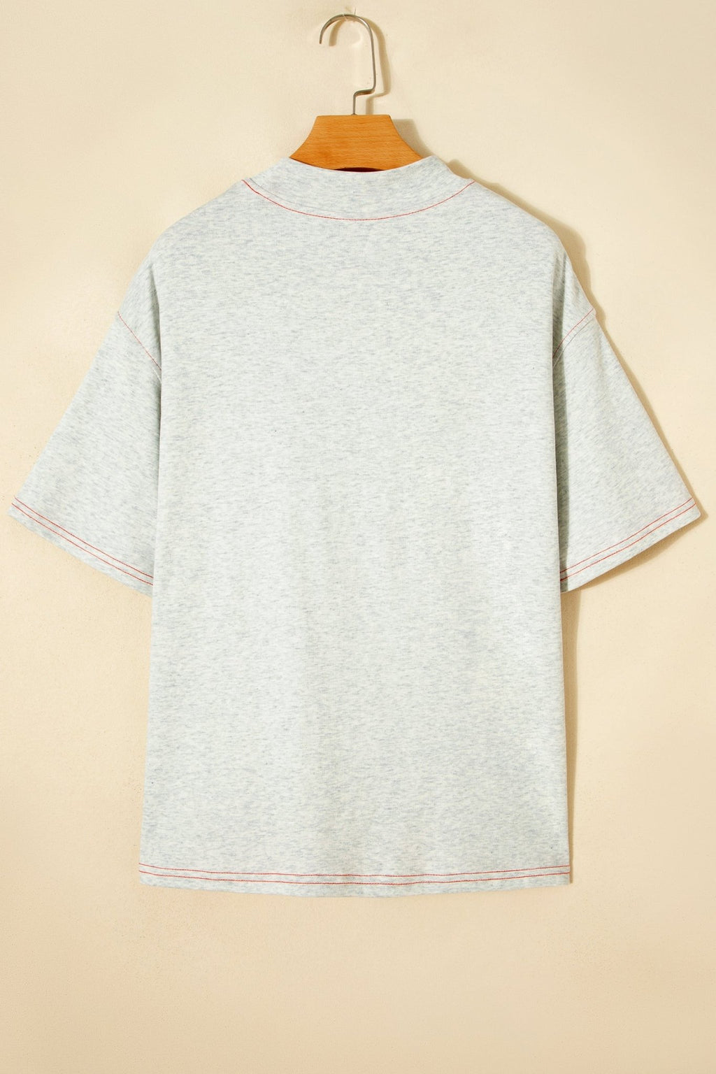 Reversible Contrast Stitching Mock Neck T-Shirt - Rooted & Reckless Co.